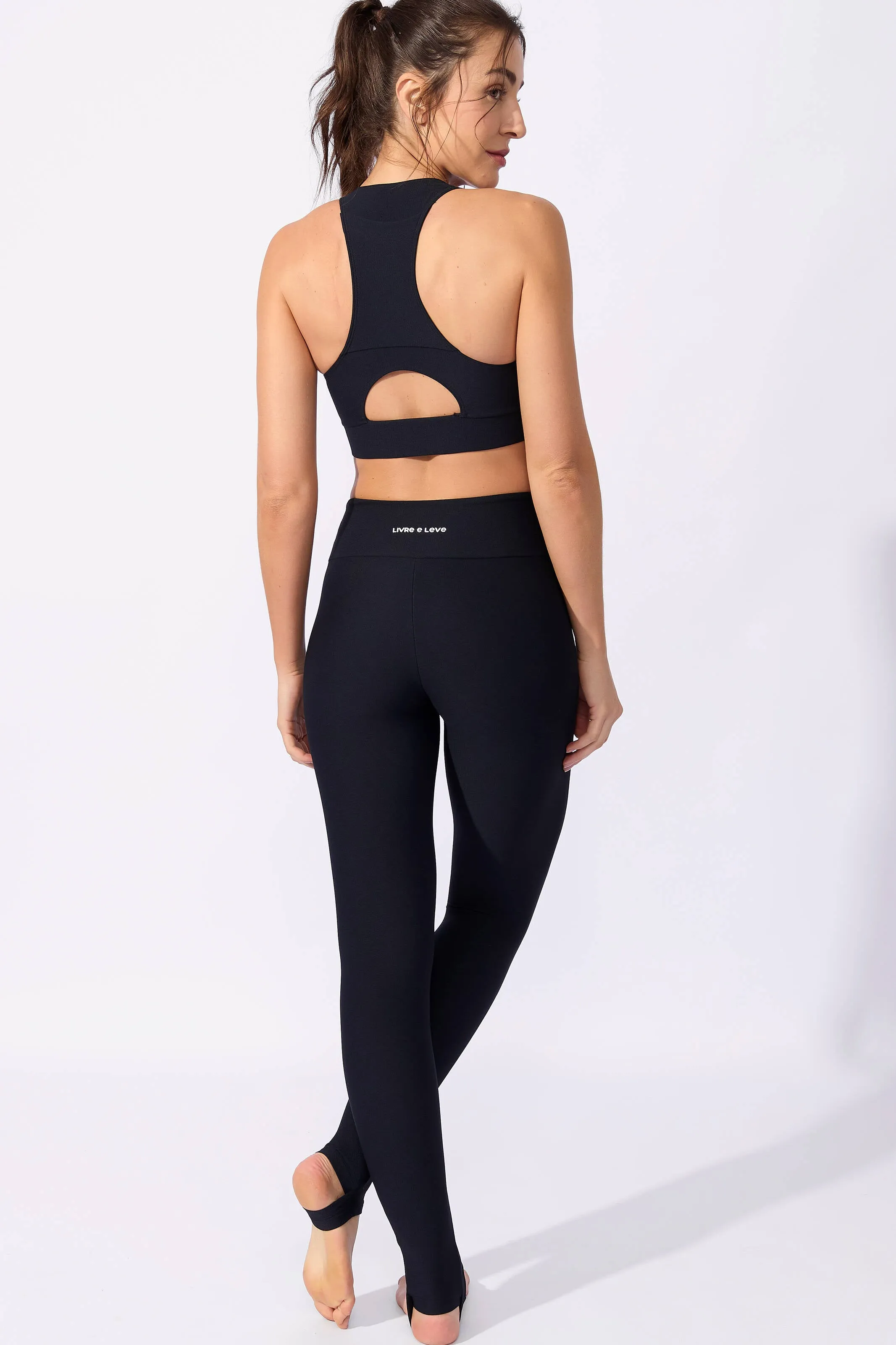 Conjunto Fitness de Pézinho Texturizado Preto