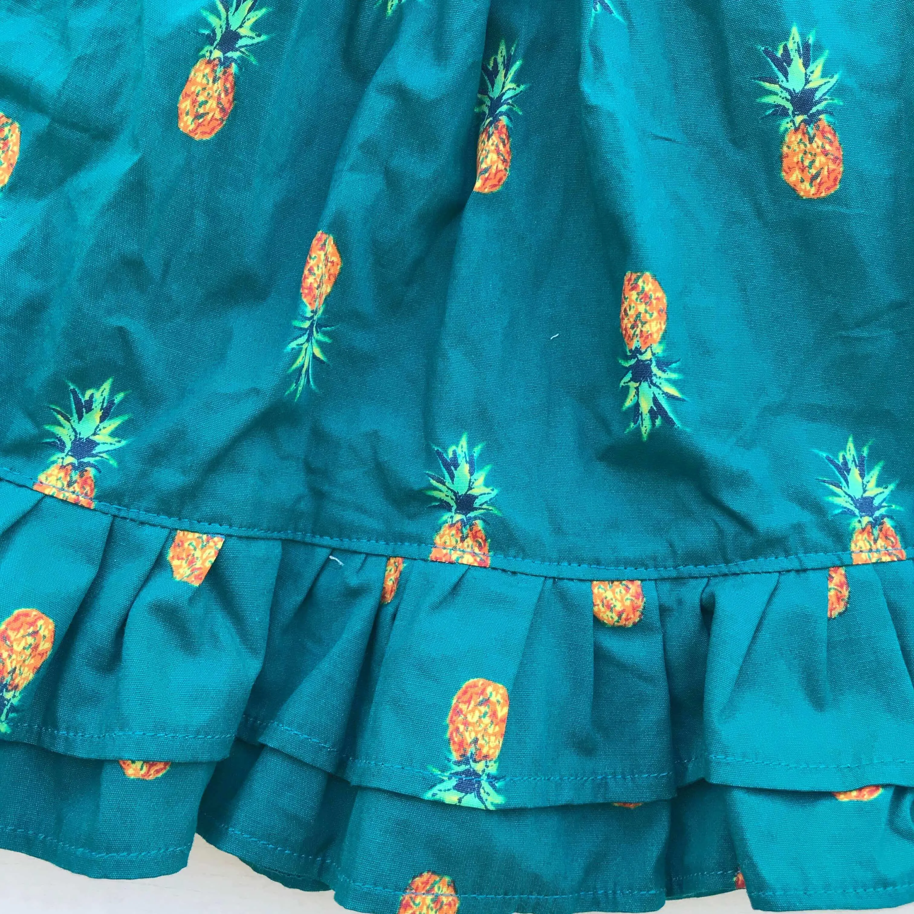 Dahlia Dress in Bluegreen Pineapple Print