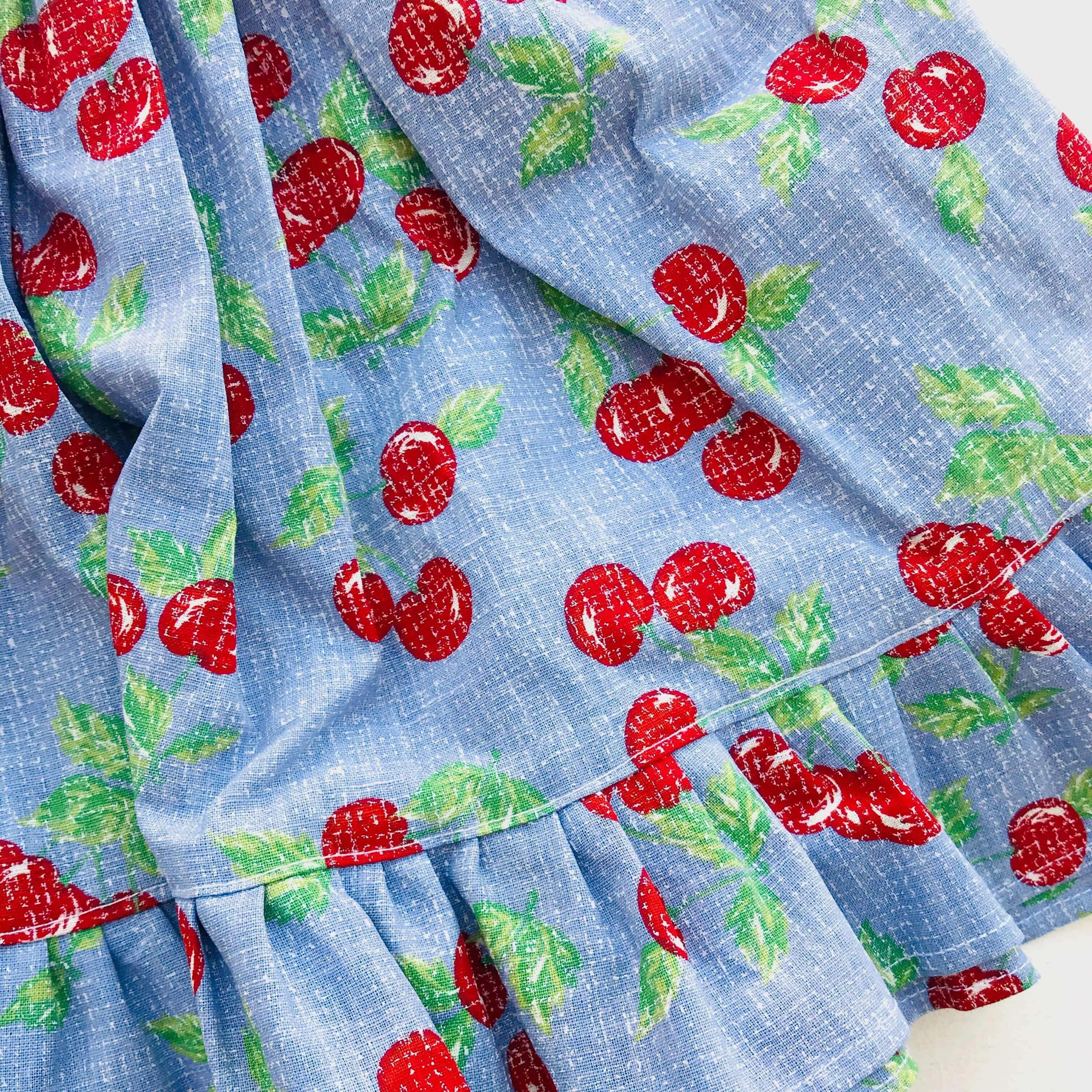 Dahlia Dress in Sky Cherries Print