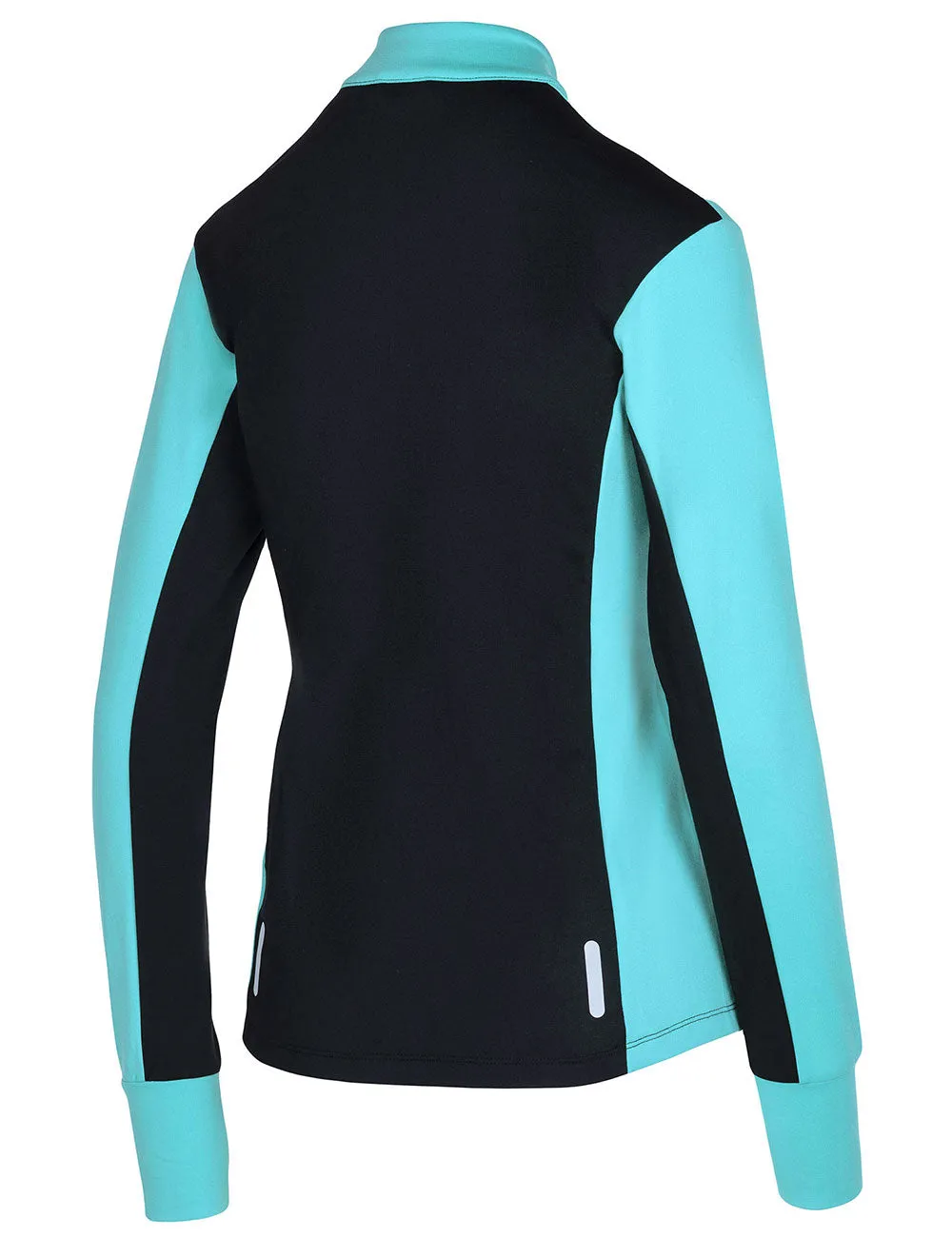 Damen Winter Fleece Laufshirt Langarm Thermo Running Sweatshirt Pro Line Schwarz-Blau Setprodukt