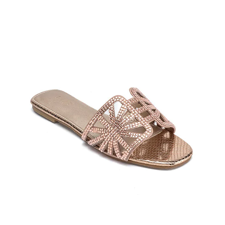 Embellished Metallic Slide Sandal MY 331