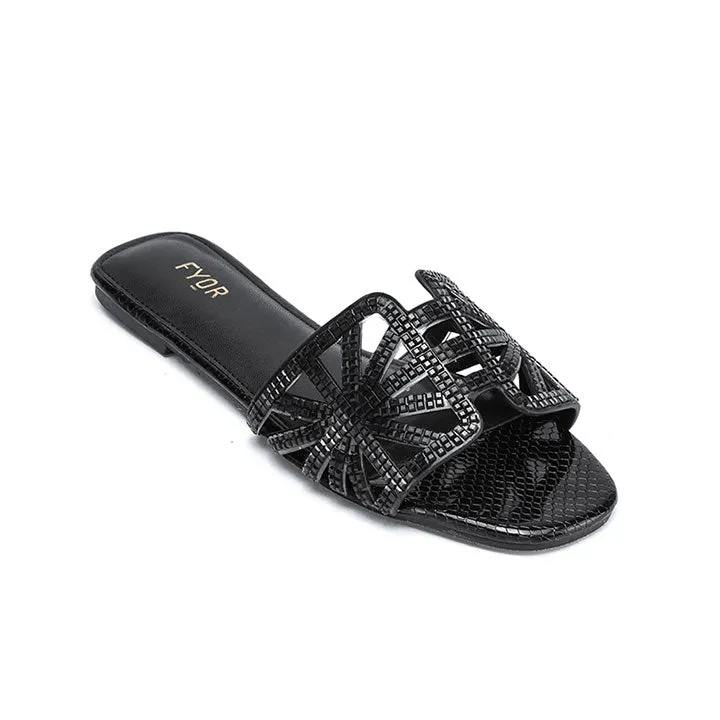 Embellished Metallic Slide Sandal MY 331