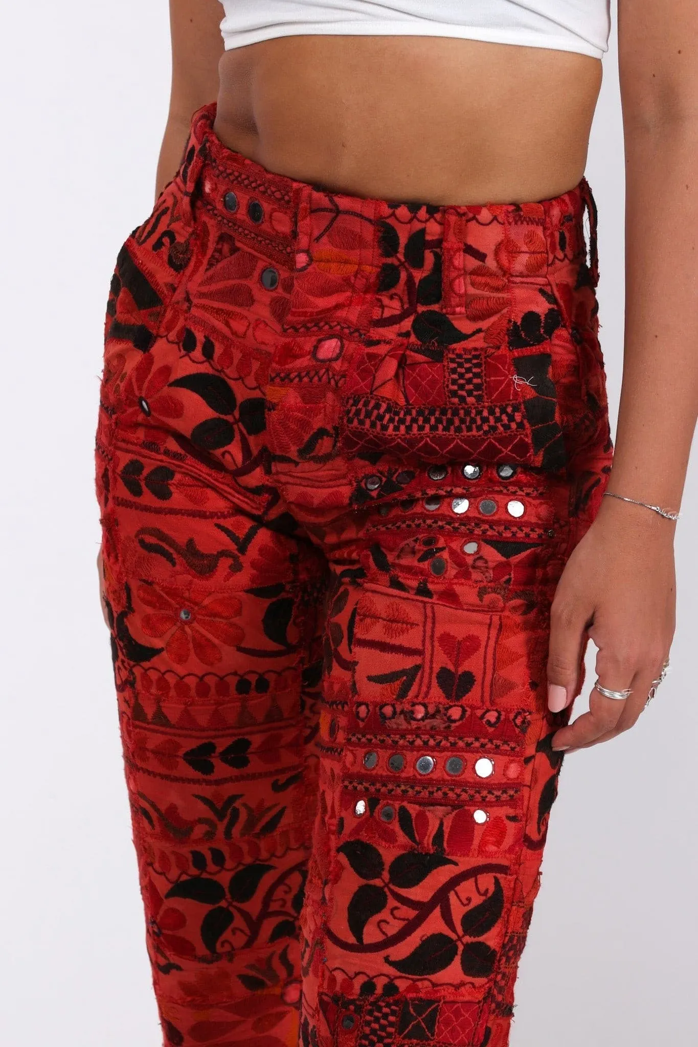 EMBROIDERED PATCHWORK PANTS RAYA