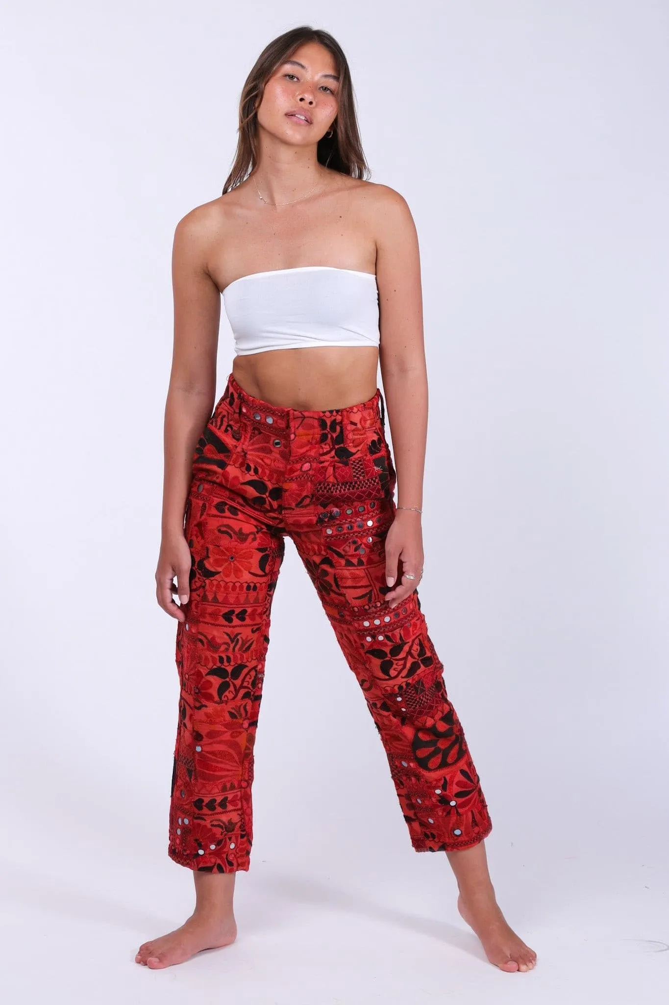 EMBROIDERED PATCHWORK PANTS RAYA