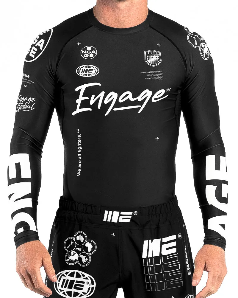 Engage Billboard Long Sleeve Rash Guard - Black