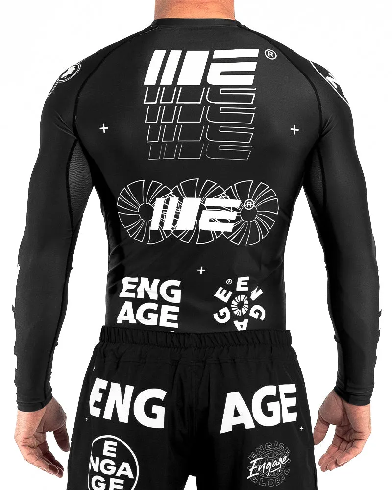 Engage Billboard Long Sleeve Rash Guard - Black