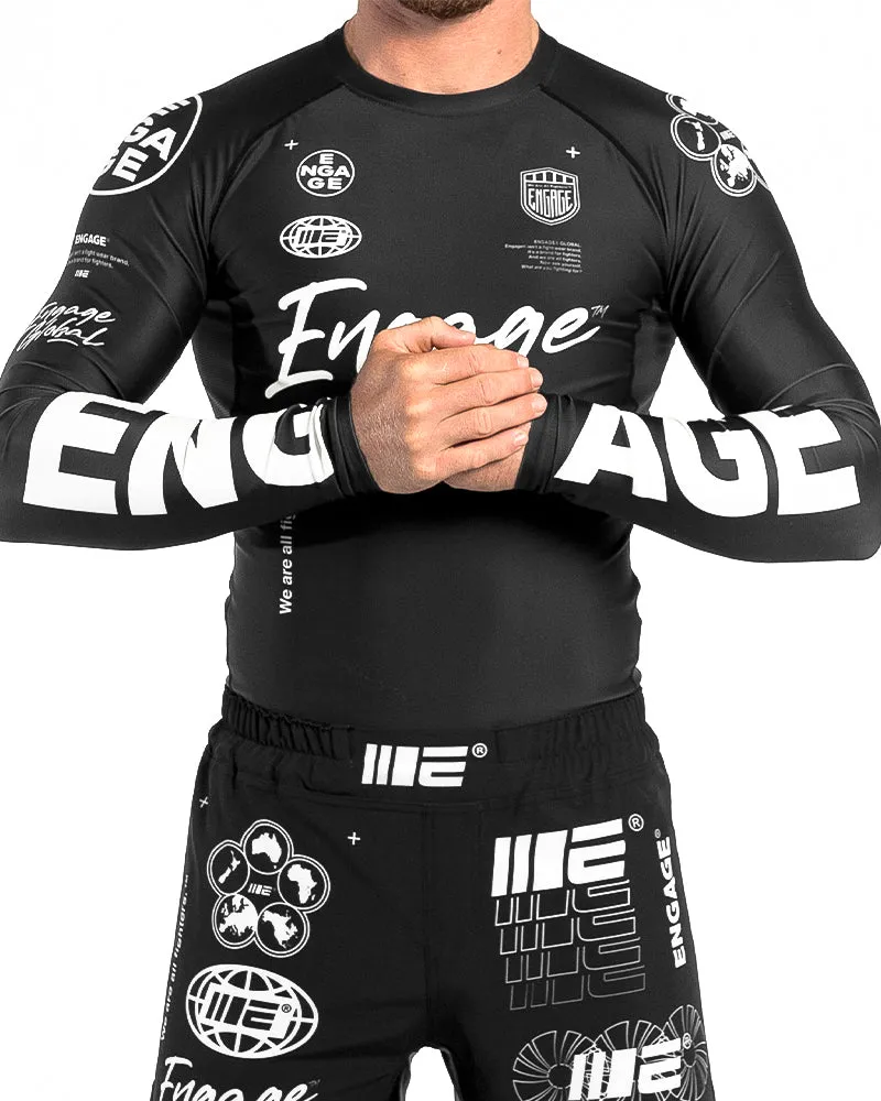 Engage Billboard Long Sleeve Rash Guard - Black