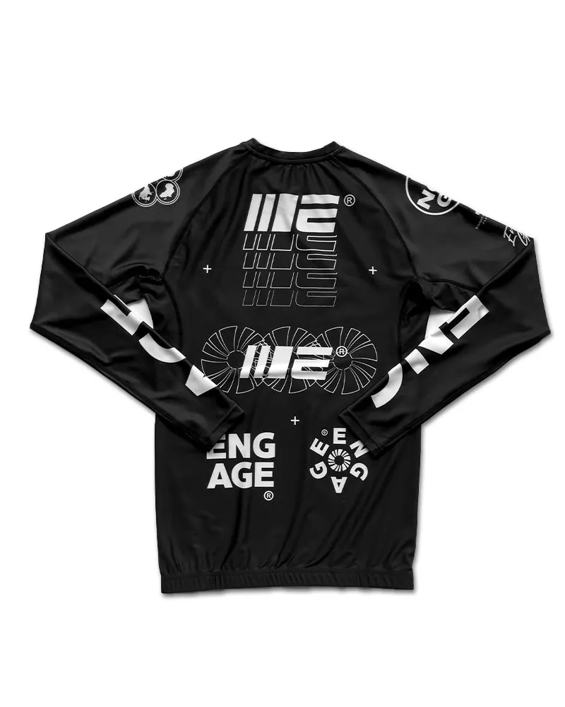 Engage Billboard Long Sleeve Rash Guard - Black