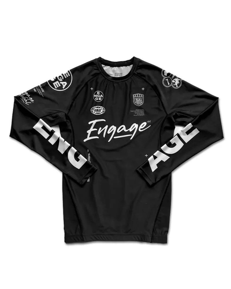 Engage Billboard Long Sleeve Rash Guard - Black