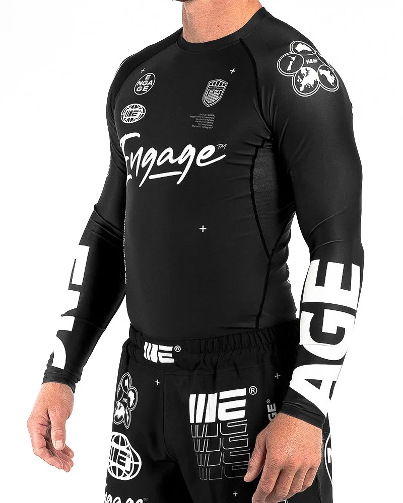 Engage Billboard Long Sleeve Rash Guard - Black