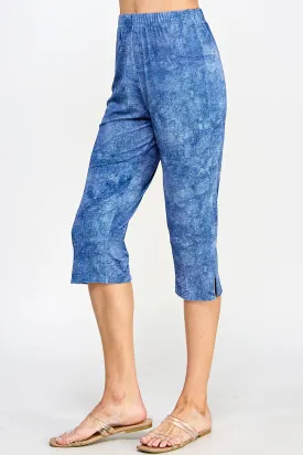 Everyday Perfect Denim Print Elastic Waist Pants-5002BN-ARD1-D003