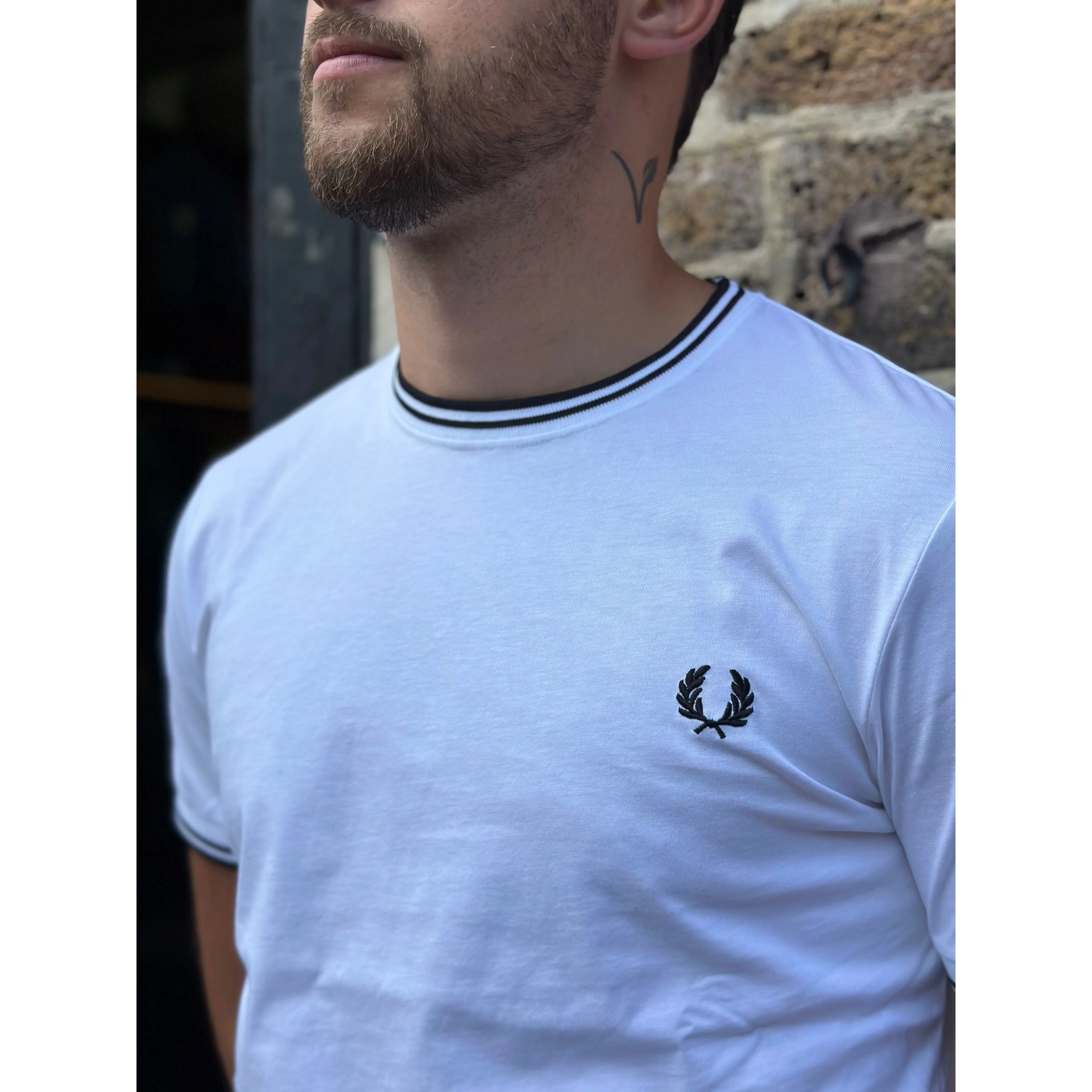 Fred Perry - M1588 Twin Tipped White - T-Shirt