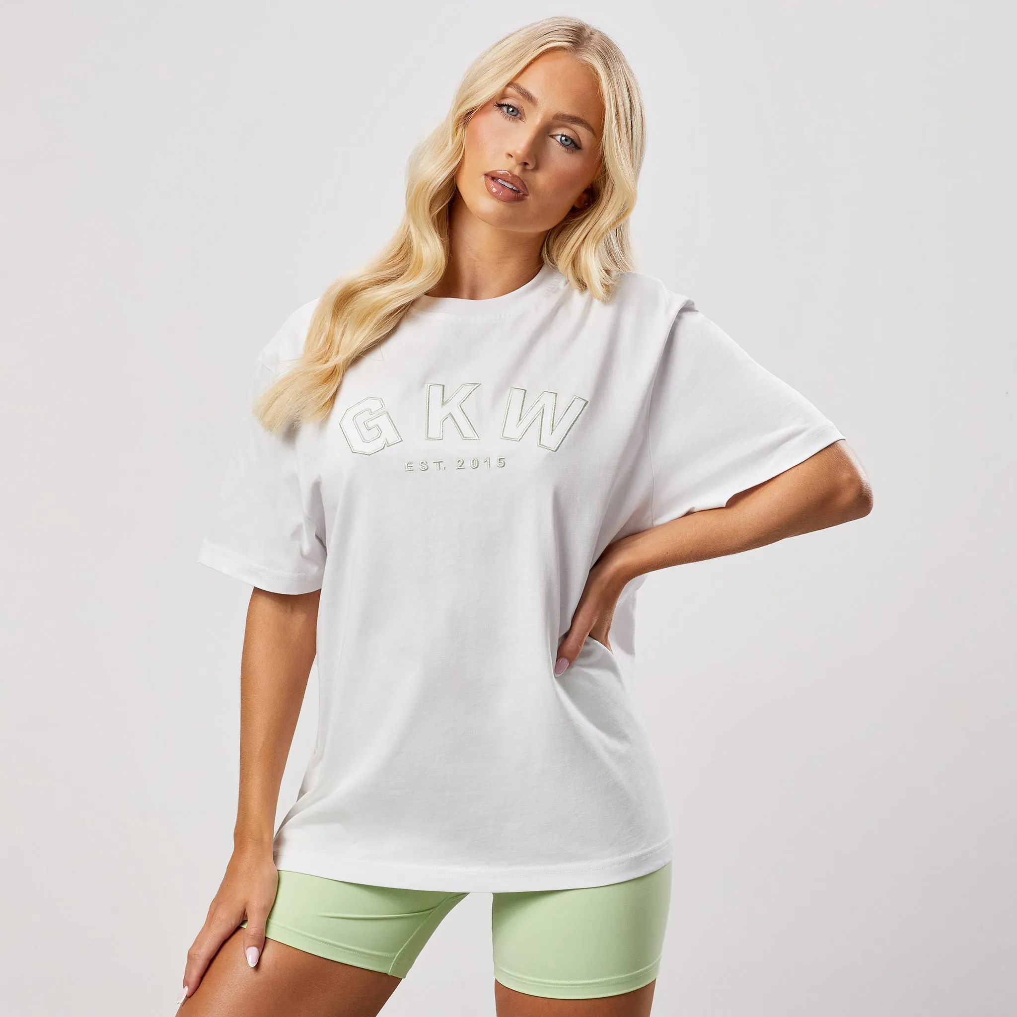 GKW Boyfriend Tee - White/Pistachio