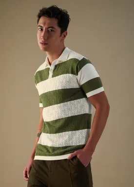 Green Knitted Polo T-shirt