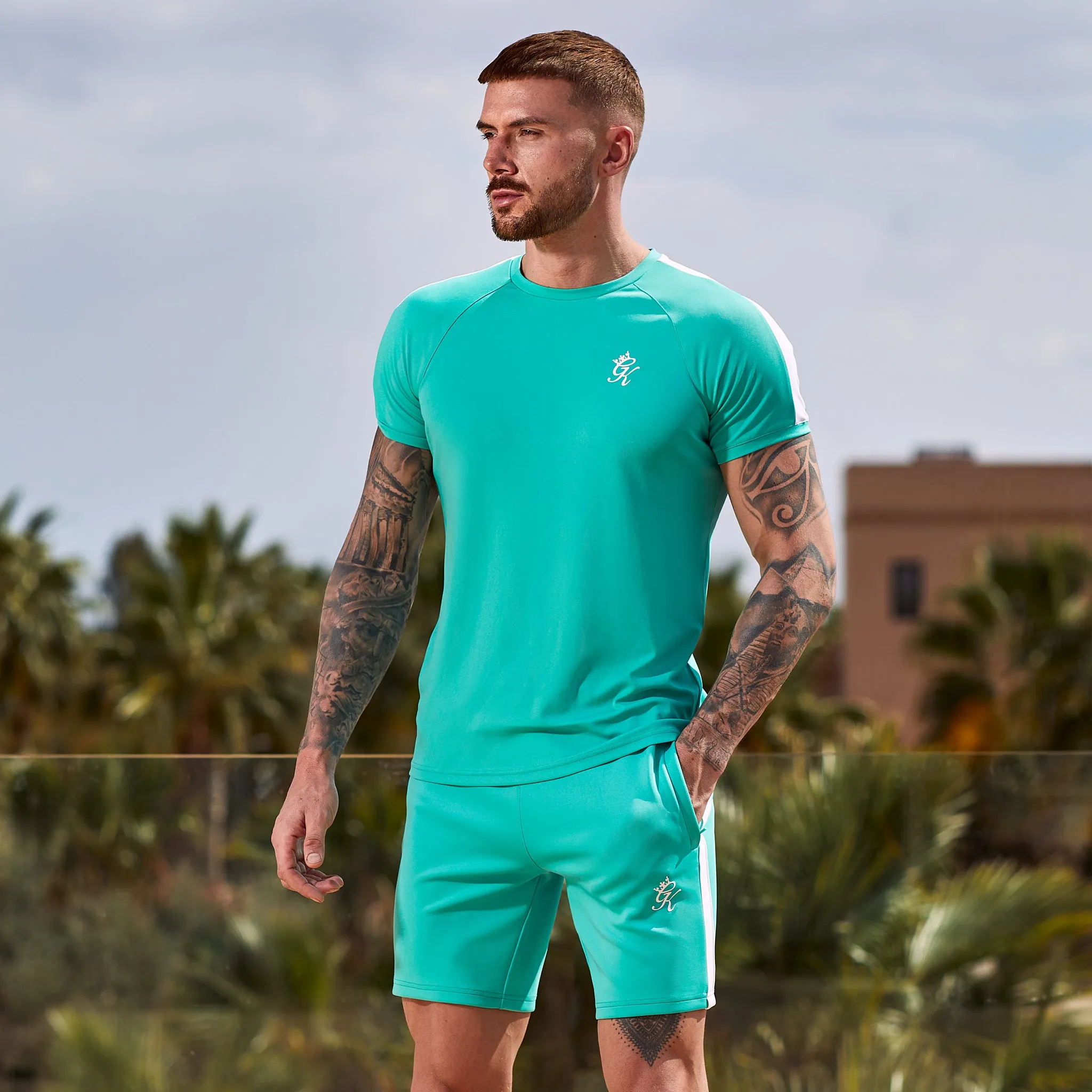 Gym King Core Plus Poly Tee - Marine Green