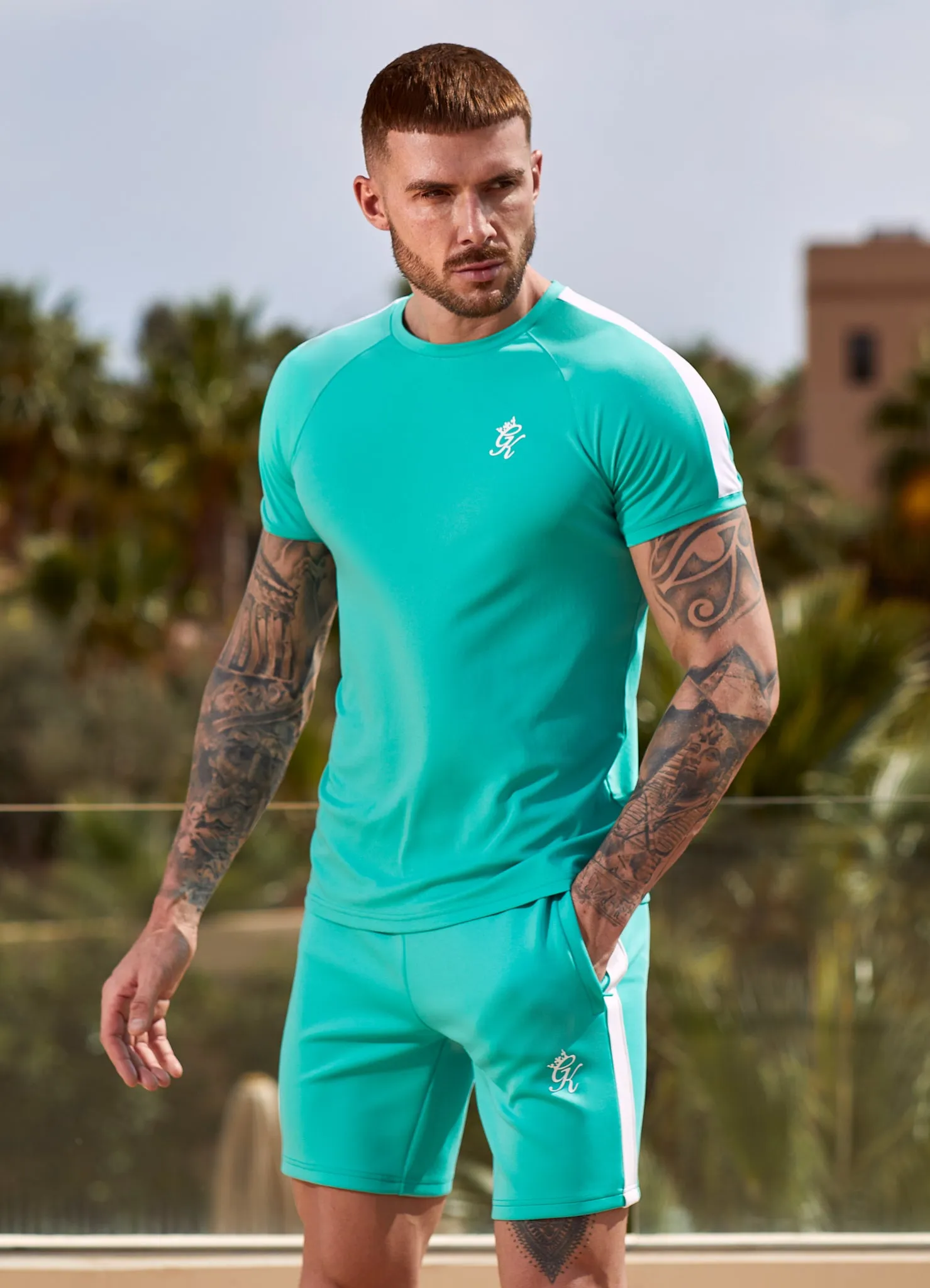 Gym King Core Plus Poly Tee - Marine Green