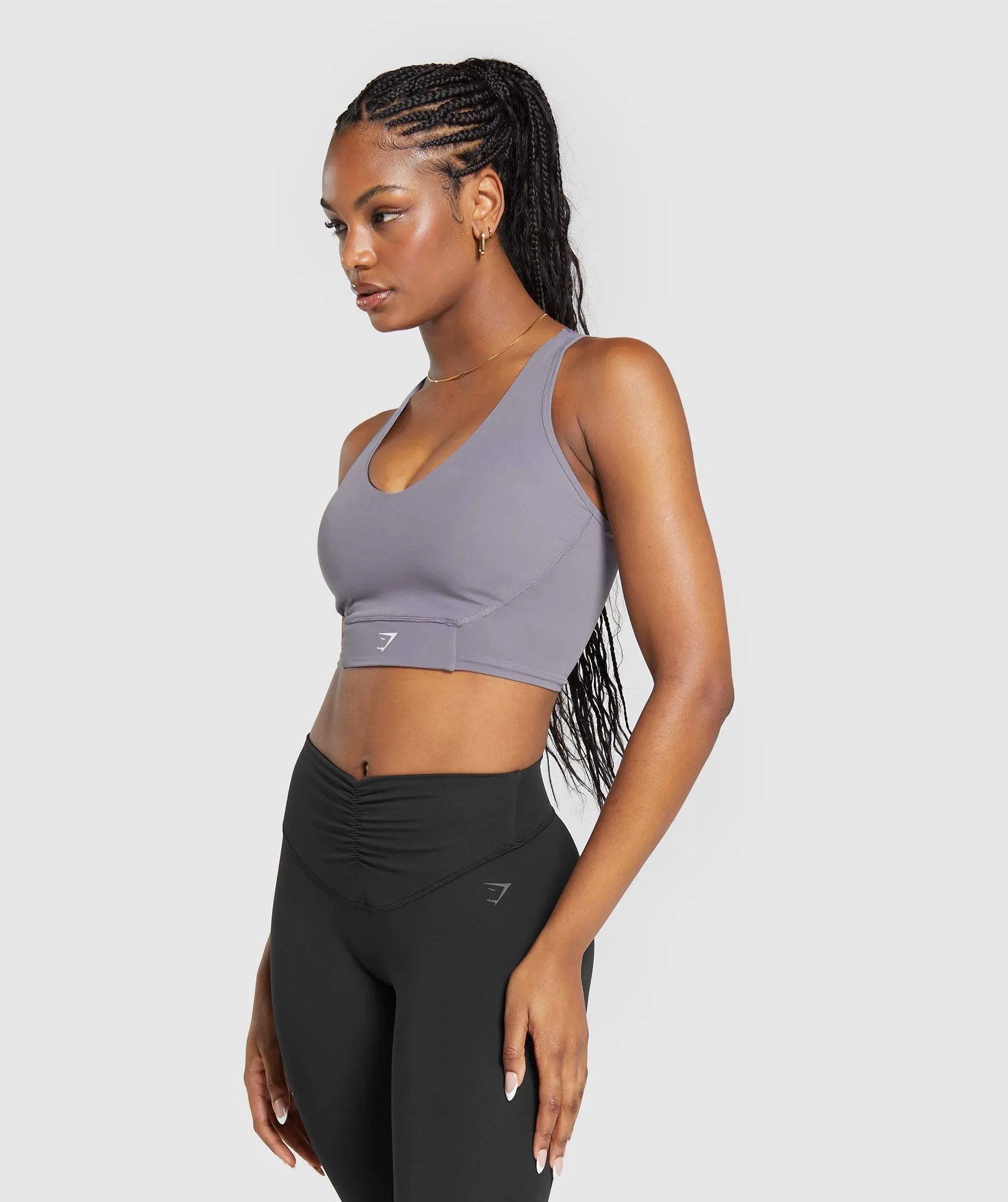 Gymshark Crop Mesh Tank - Fog Purple