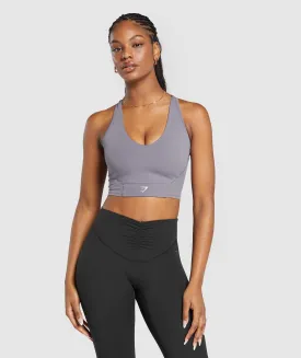 Gymshark Crop Mesh Tank - Fog Purple