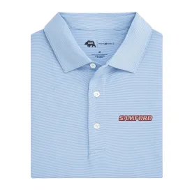 Hairline Stripe Samford Performance Polo - Sky