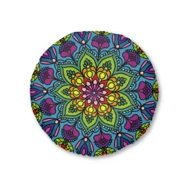 Handmade Mandala Art Floor Cushion - Tufted Round Pillow