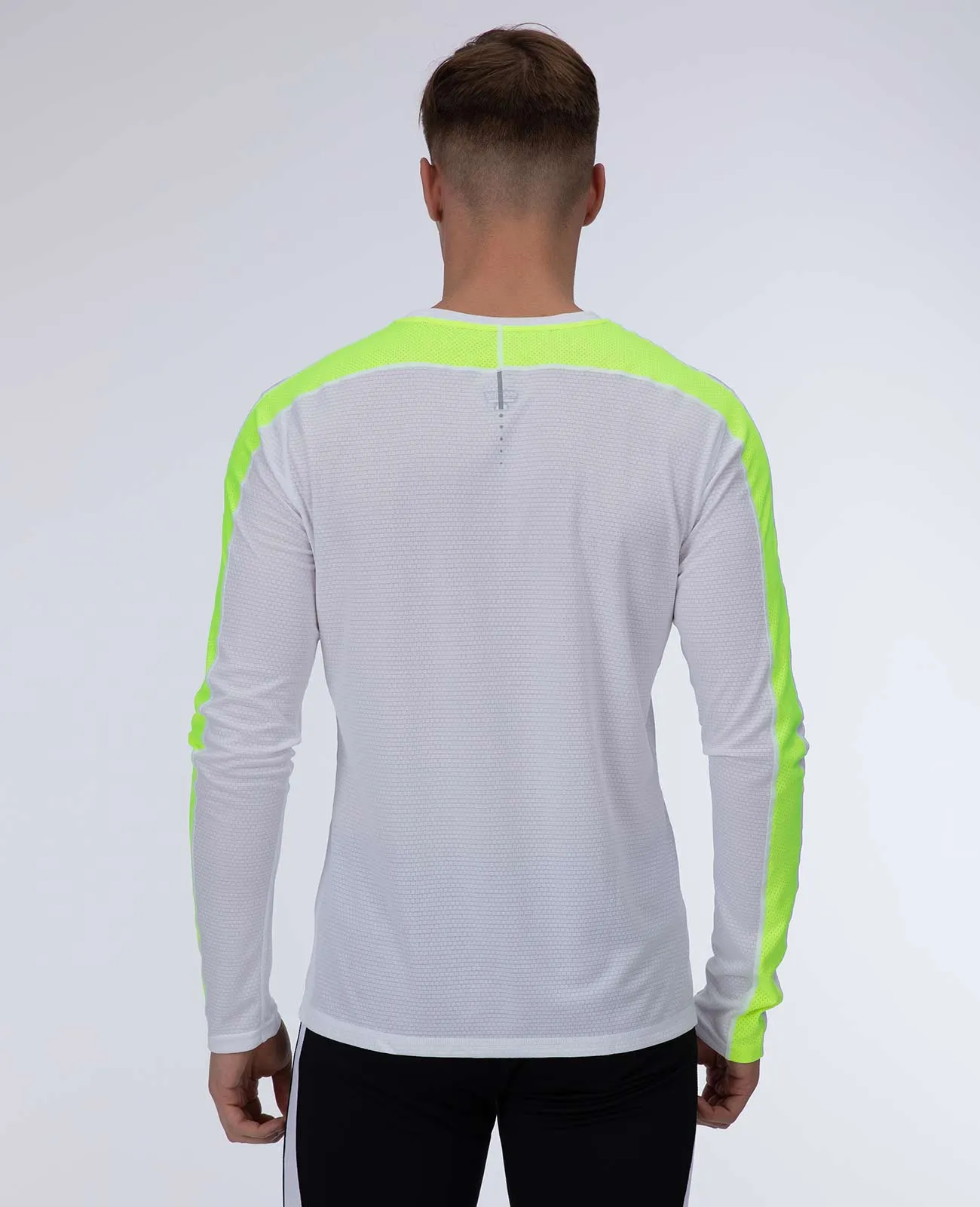 Herren Funktions Laufshirt Langarm Pro Line Weiss Neon