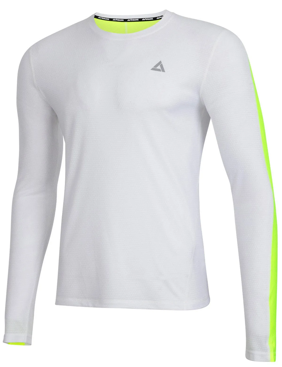 Herren Funktions Laufshirt Langarm Pro Line Weiss Neon