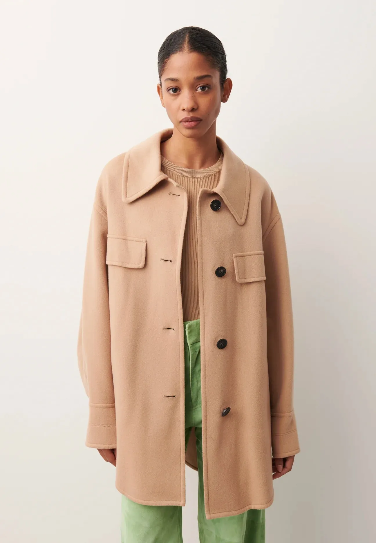 Isabeau Wool Shirt Jacket - Camel