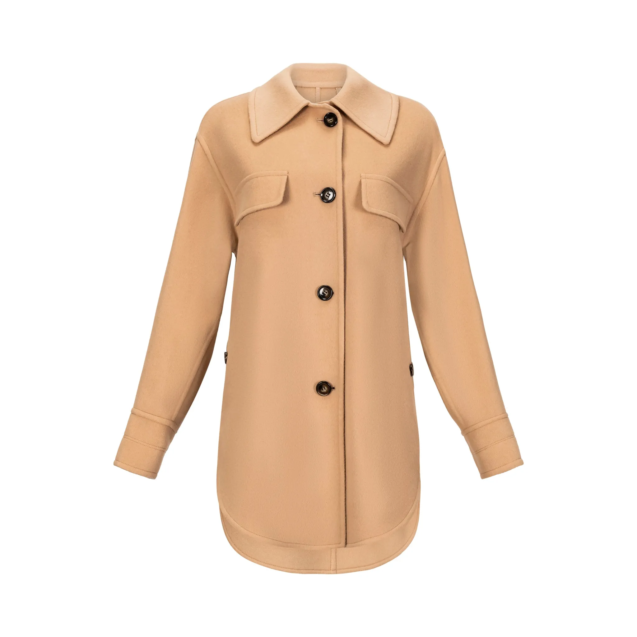 Isabeau Wool Shirt Jacket - Camel