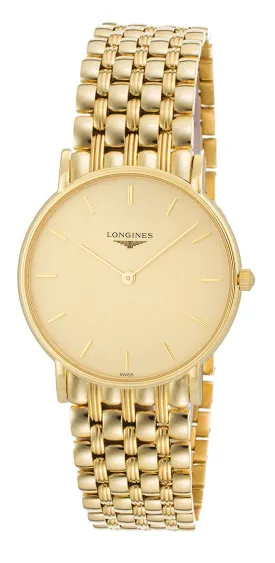 Longines Presence 18k gold Mens Watch Quartz L4.802.6.32.6