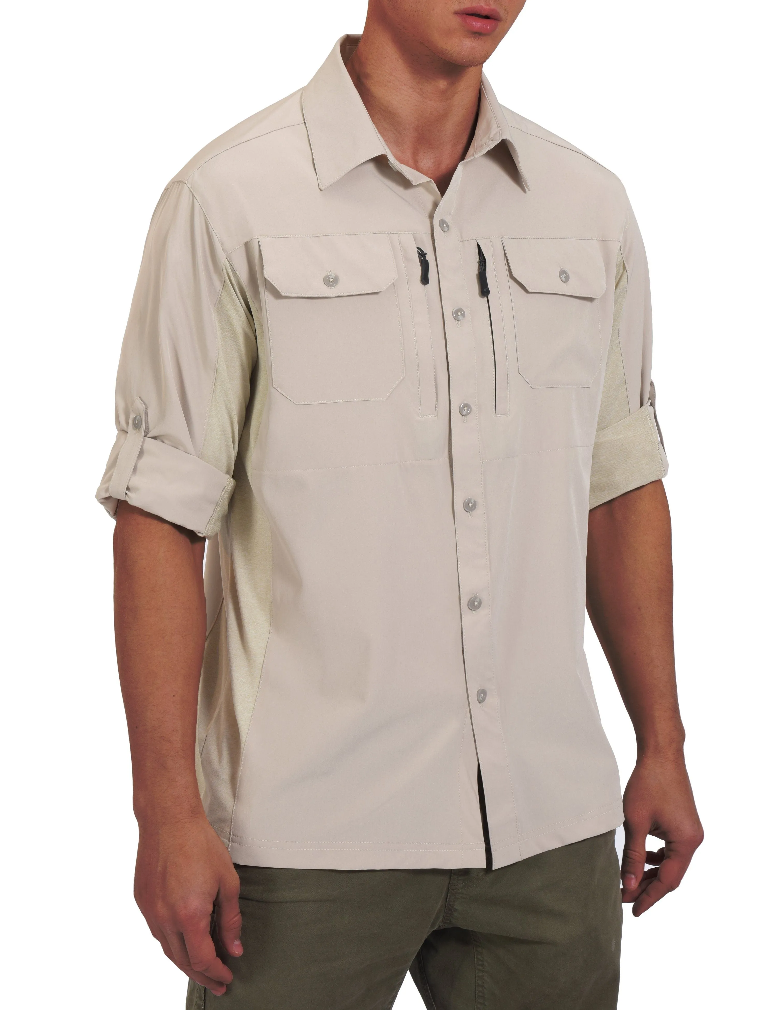 Men's Quick Dry Stretch UPF50  Long Sleeve Hiking Shirt