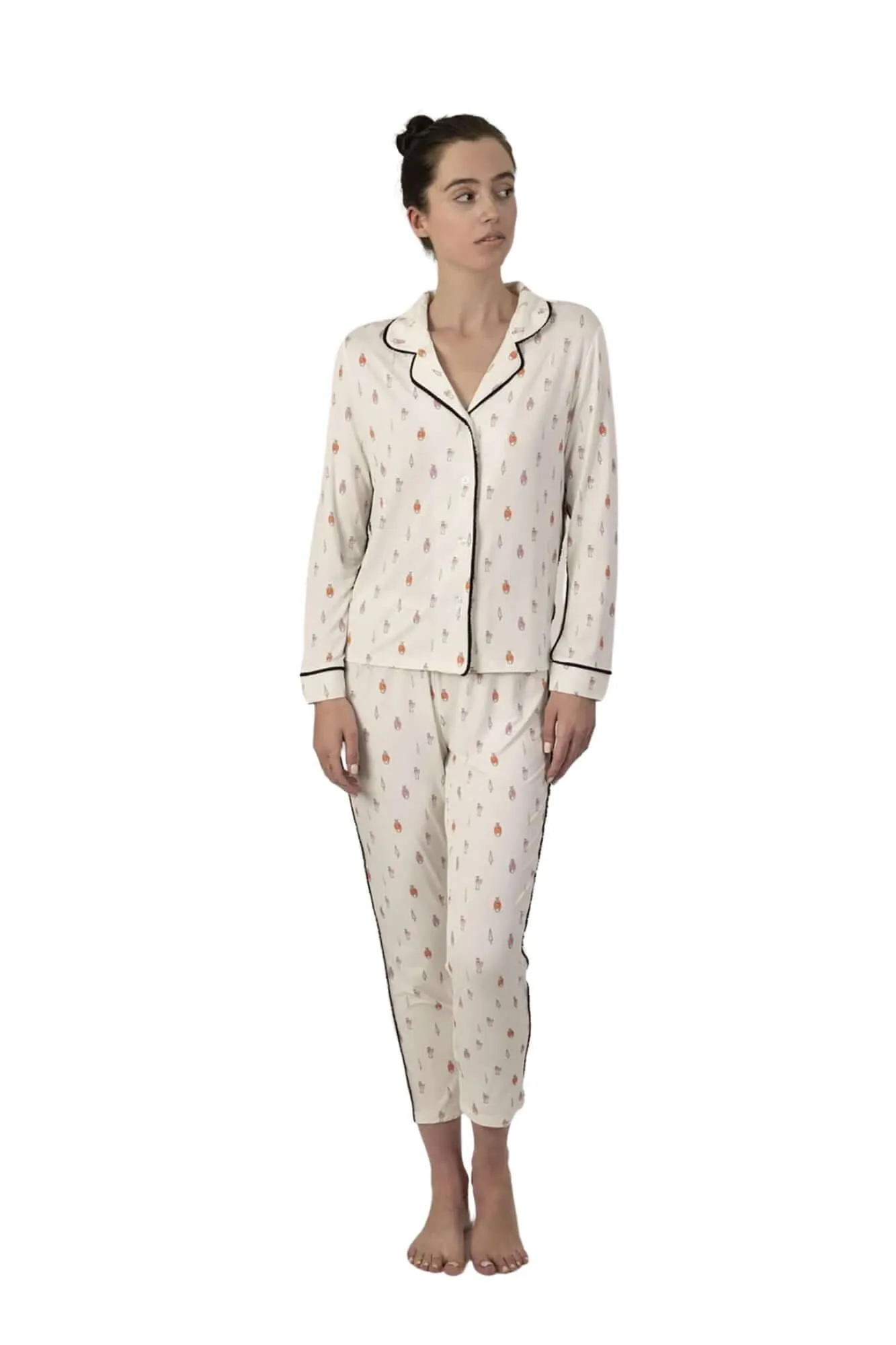 Morning Coffee Bamboo Slim Long PJ