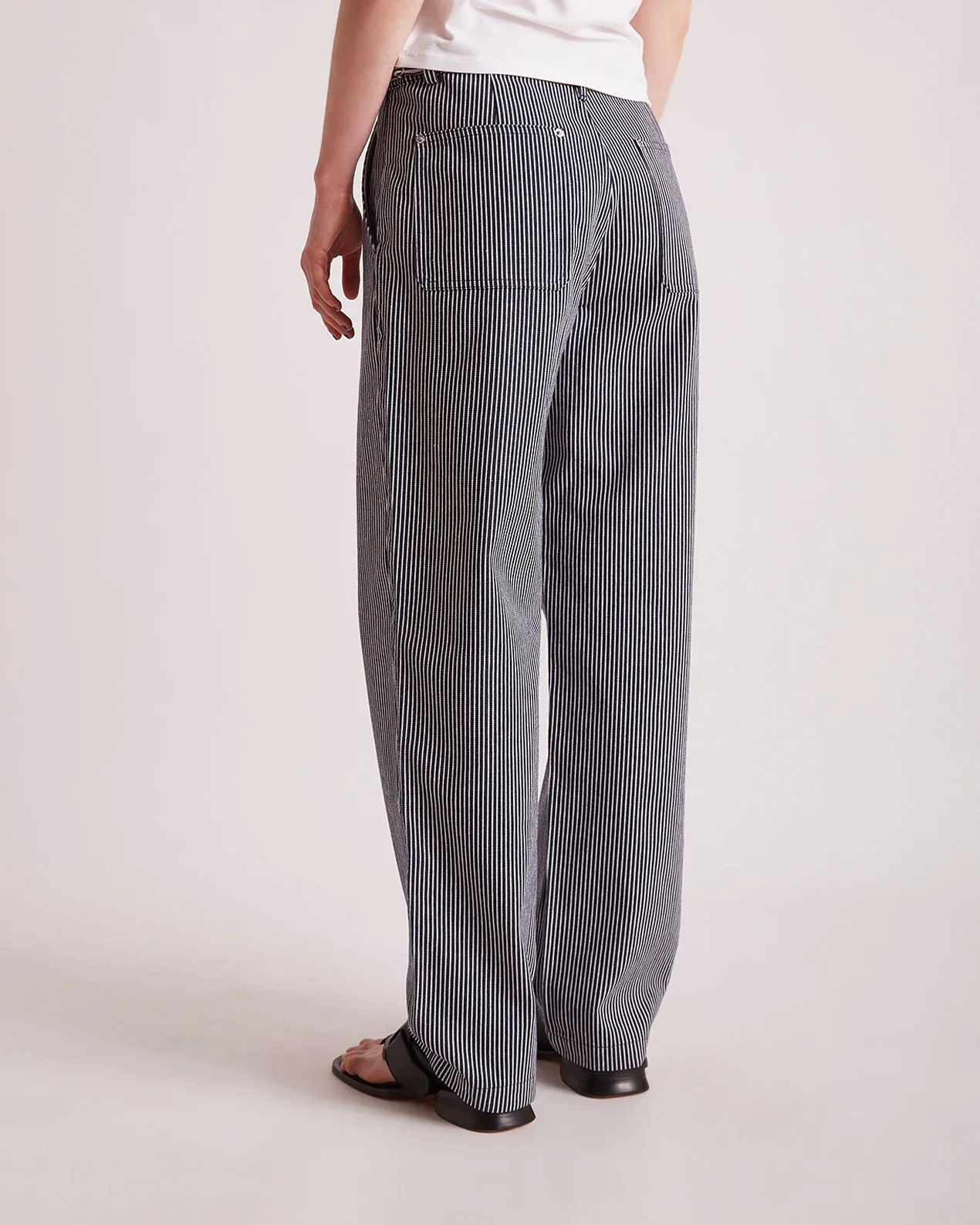 Mulberry Cotton Stripe Twill Pant