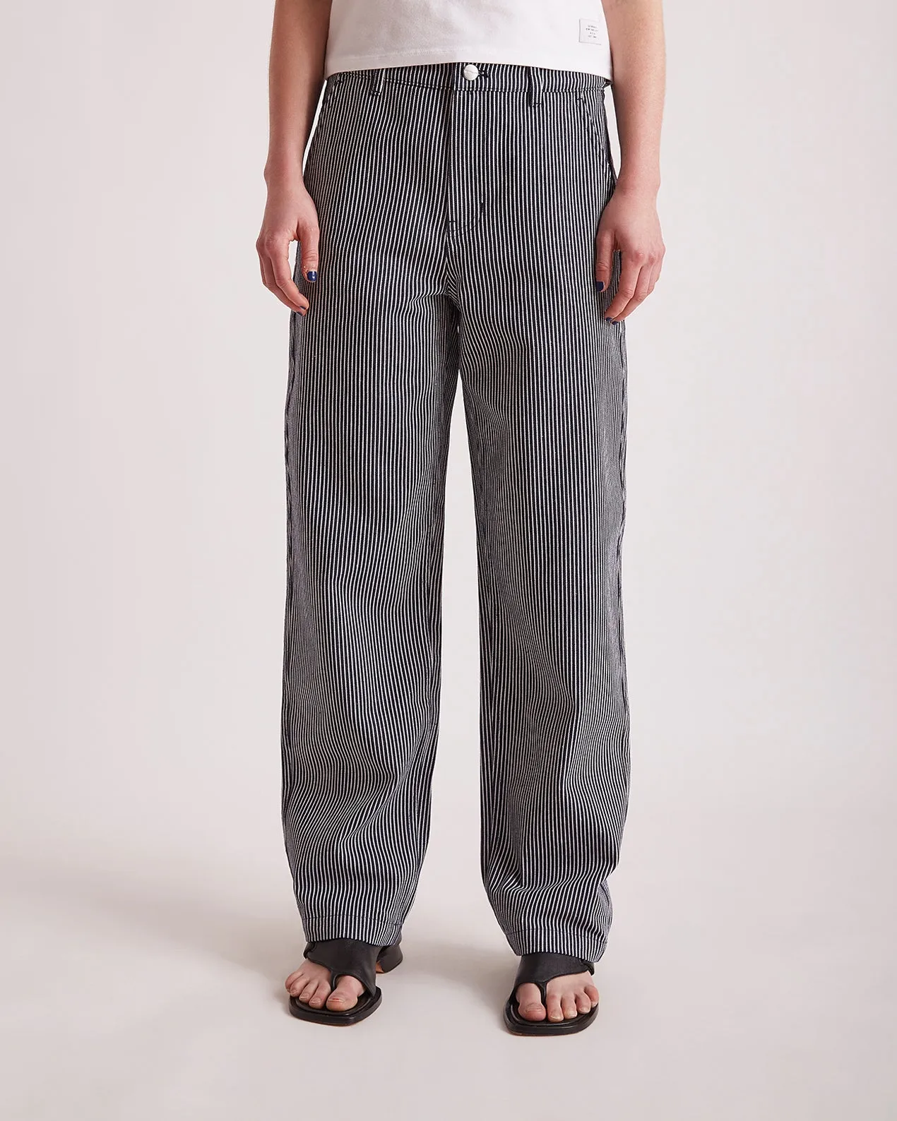 Mulberry Cotton Stripe Twill Pant