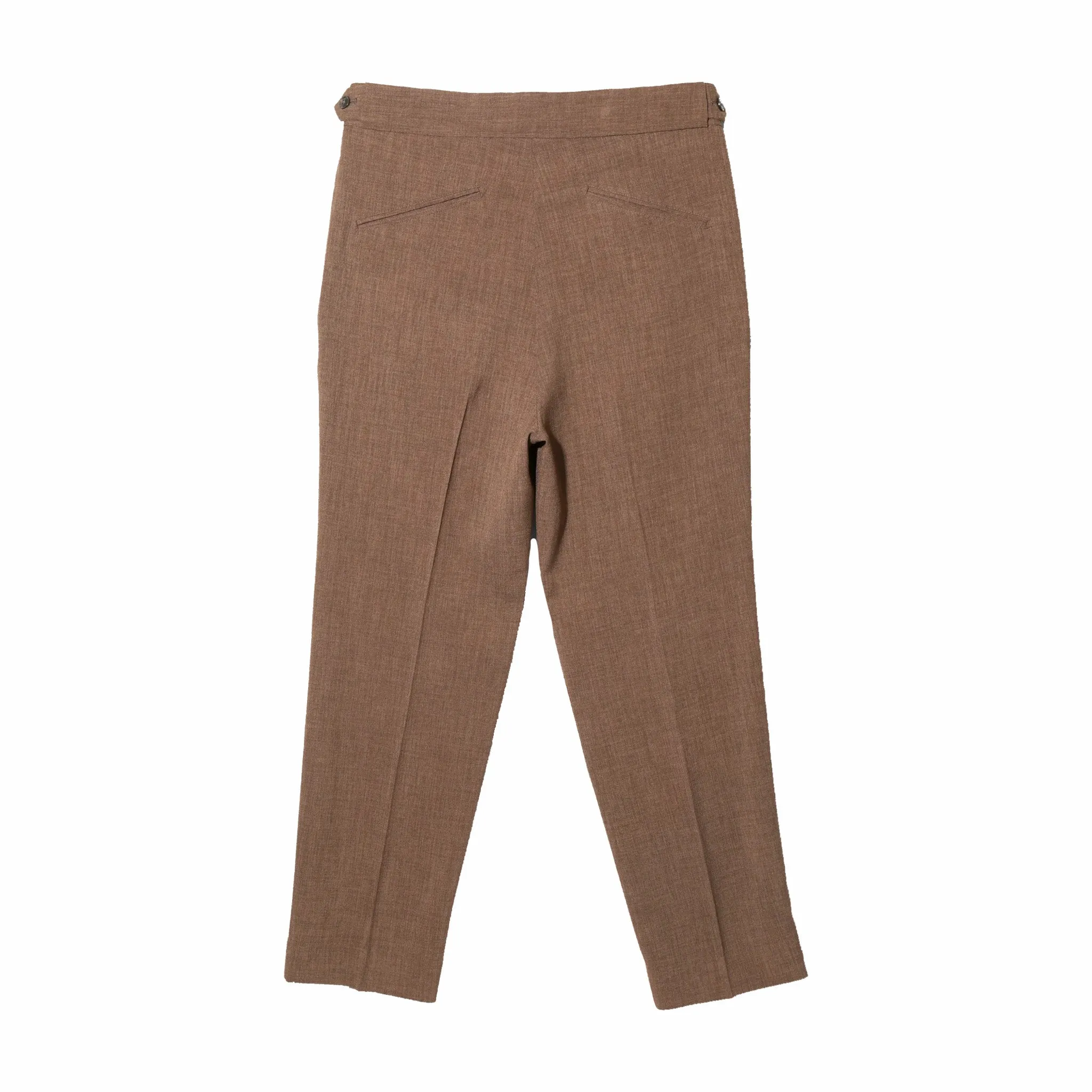 Needles Tucked Side Tab Trouser (Poly Chambray/Brown)