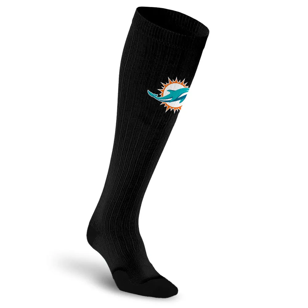 NFL Black Compression Socks, Miami Dolphins