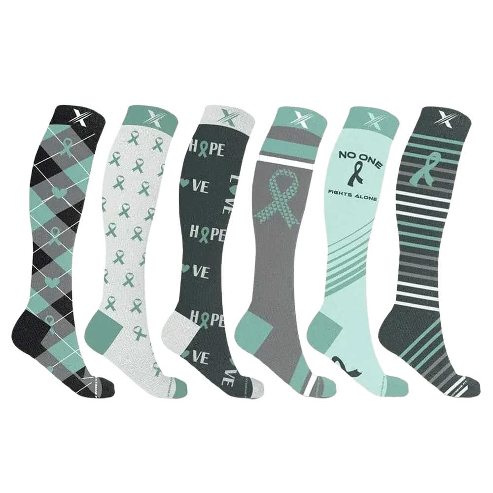 Ovarian Cancer Awareness Socks (6-Pairs)