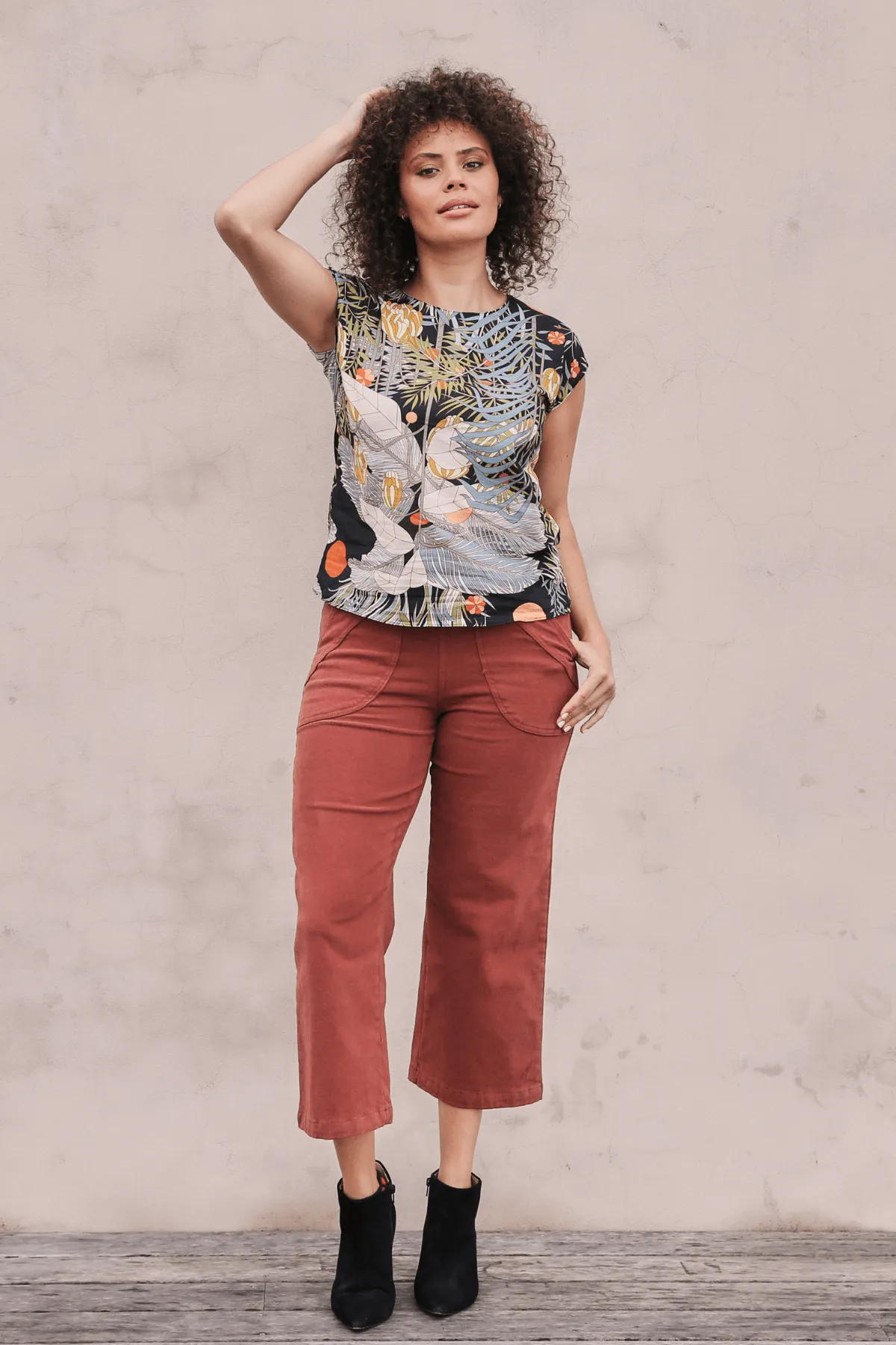 Peggy Brushed Cotton Pants Terracotta