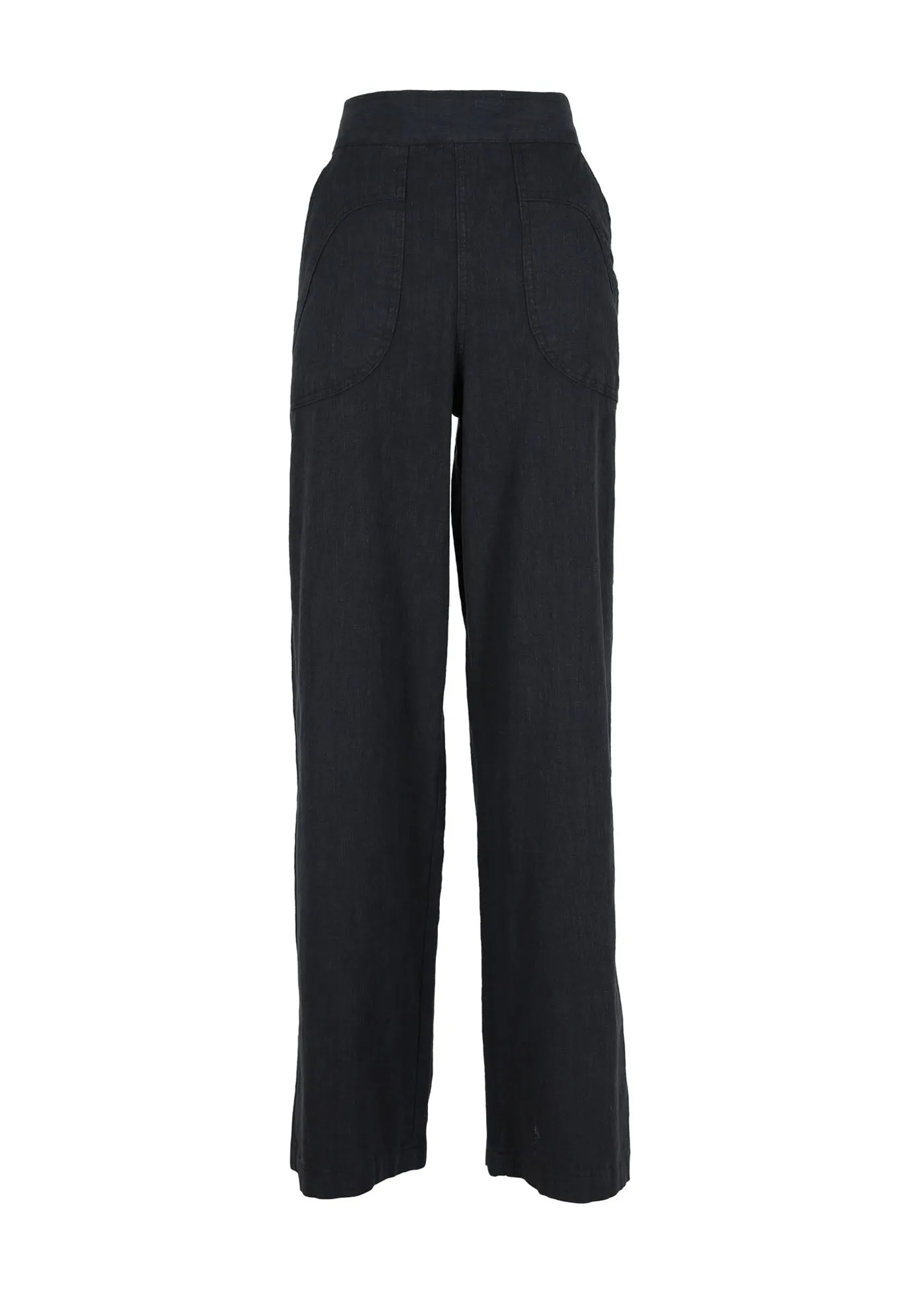 Peggy Isabella Long Pants Black Wash in Linen