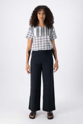 Peggy Isabella Long Pants Black Wash in Linen