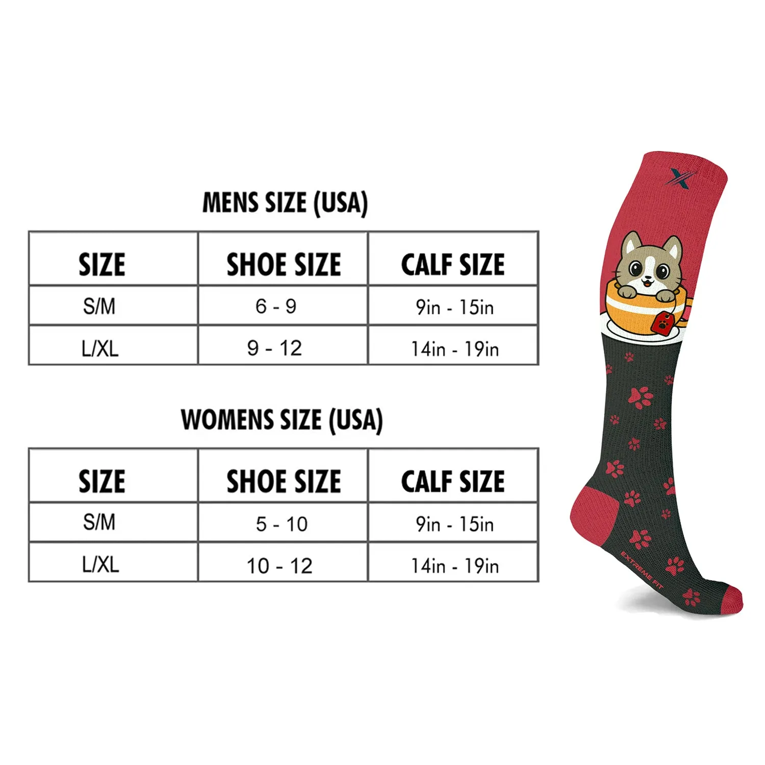 Pet Love Fun Expressive Knee High Compression Socks (3 Pairs)