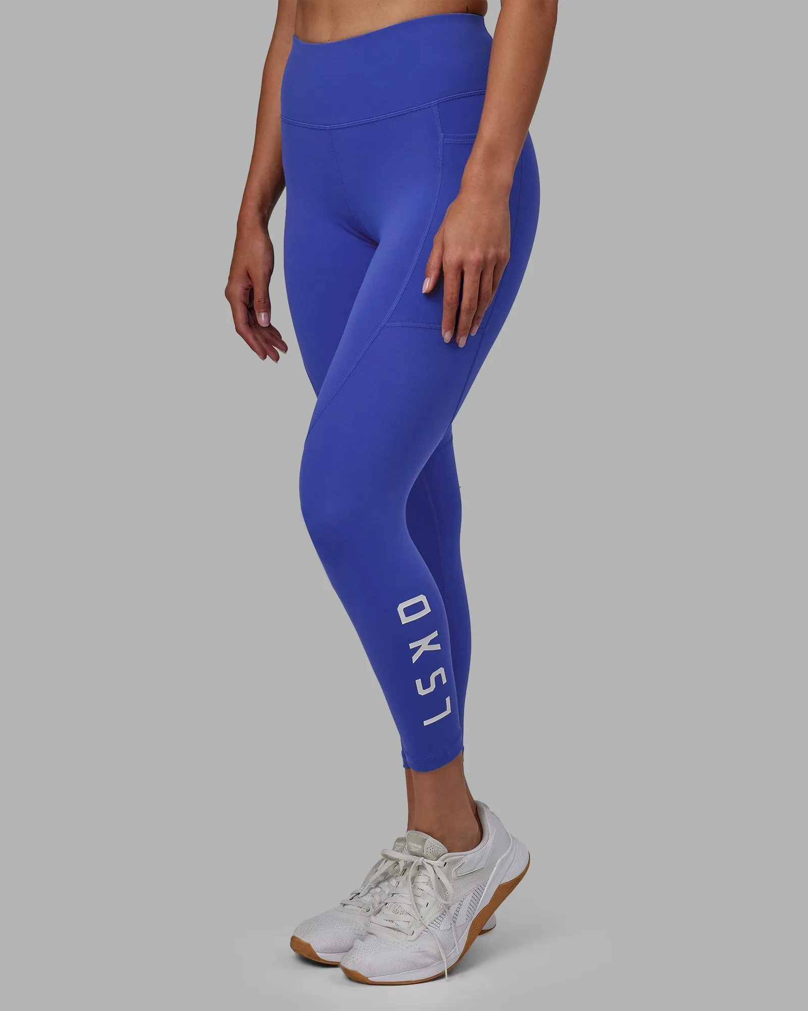 Rep 7/8 Length Leggings - Power Cobalt-White