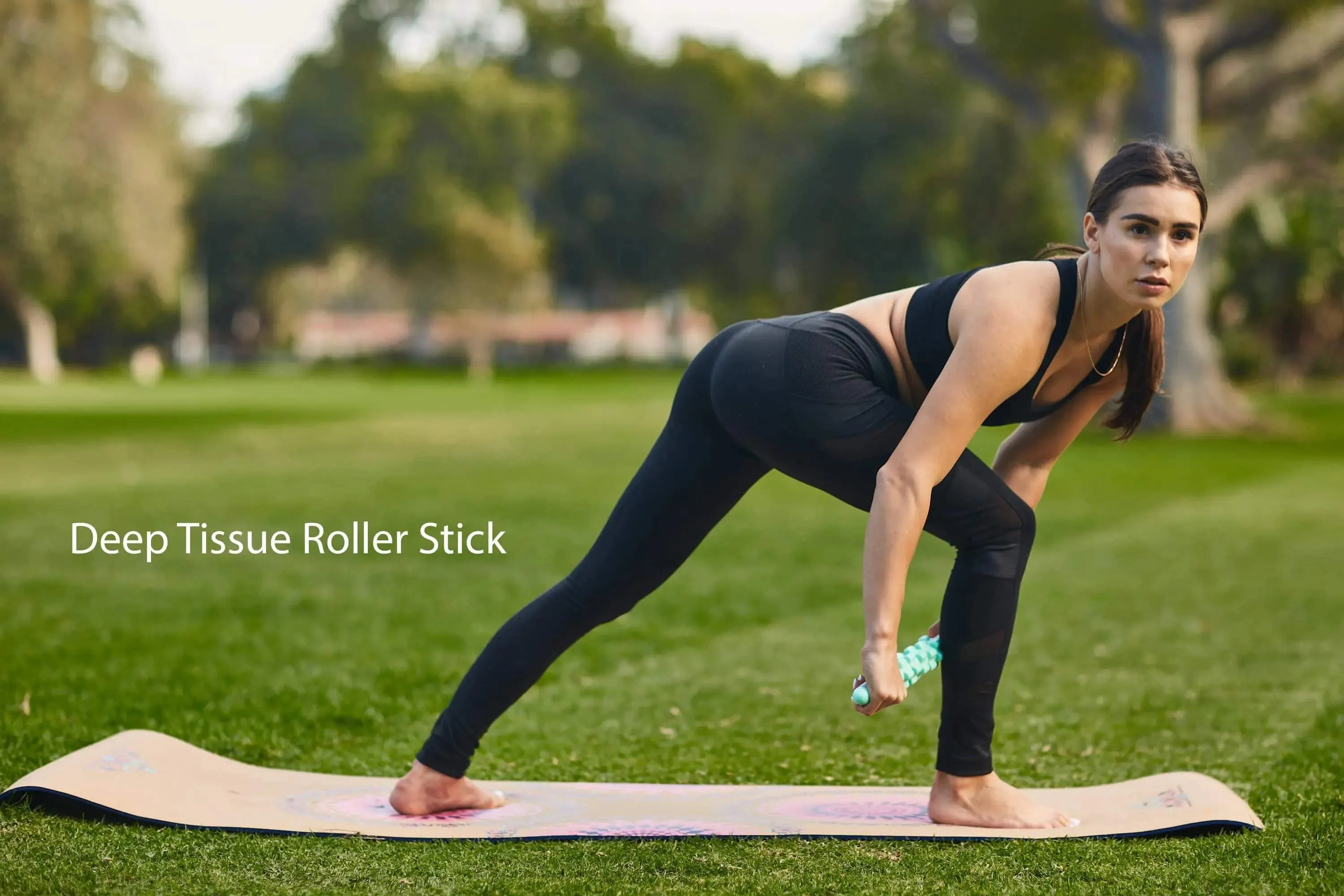 RESISTANCE BAND BUNDLE: 3 Resistance Bands, Foam Roller Stick & Travel Roller