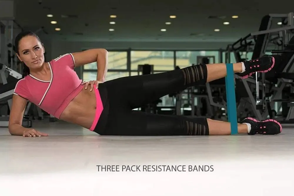 RESISTANCE BAND BUNDLE: 3 Resistance Bands, Foam Roller Stick & Travel Roller