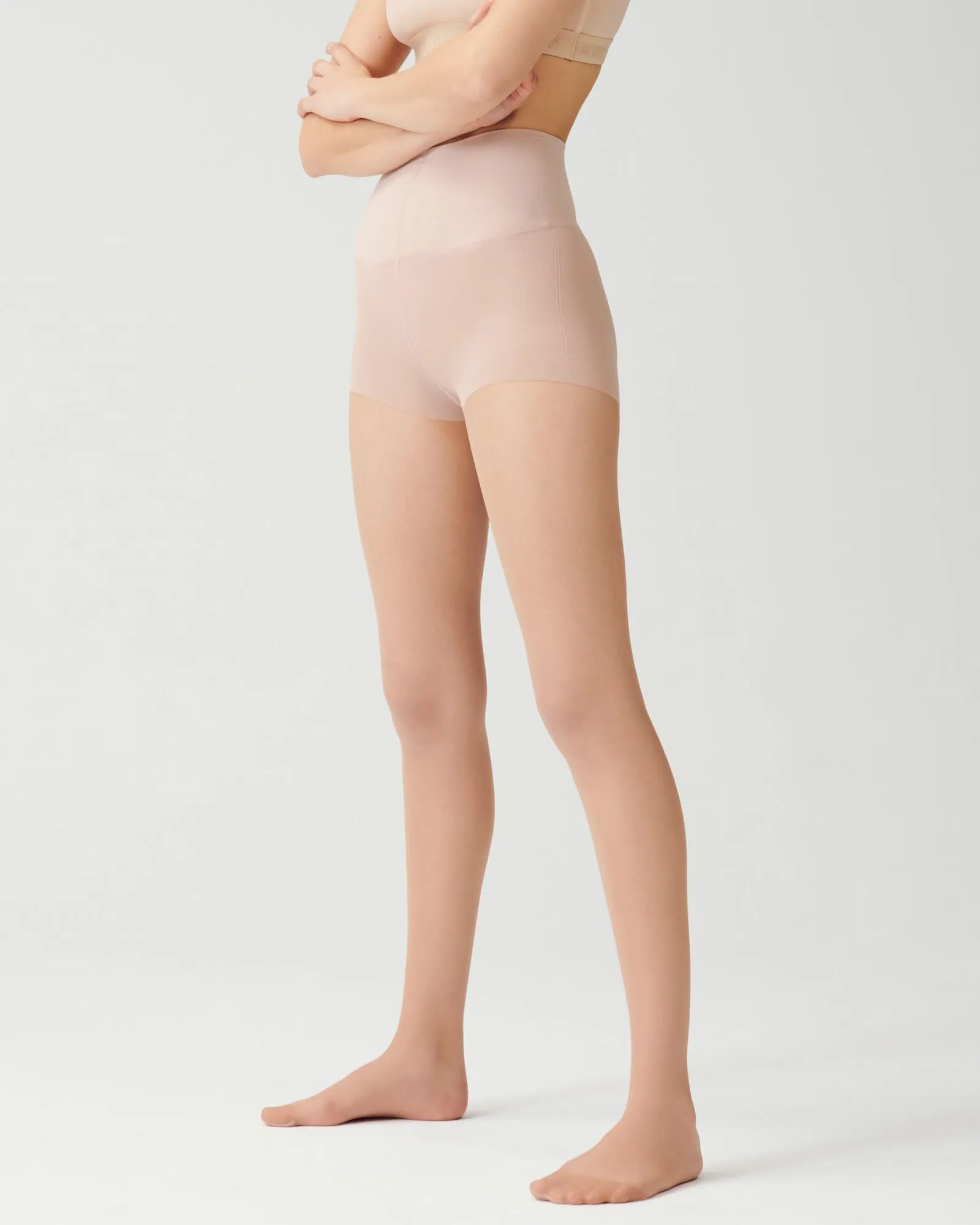 Shaping Control Top Compression Tights - Nude Vivid