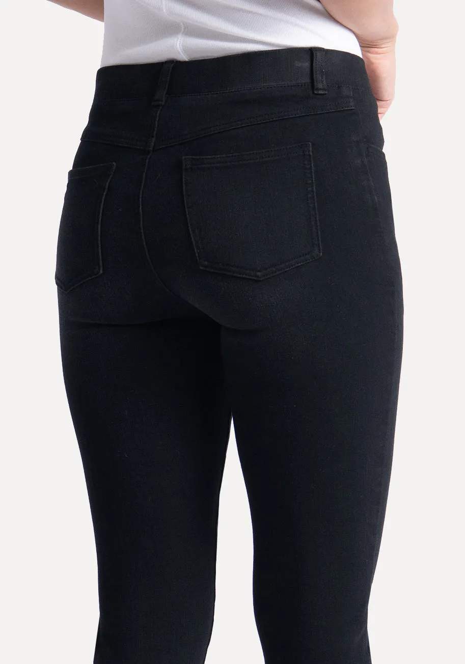 Skinny-Leg | Betabrand Yoga Denim (Washed Black)