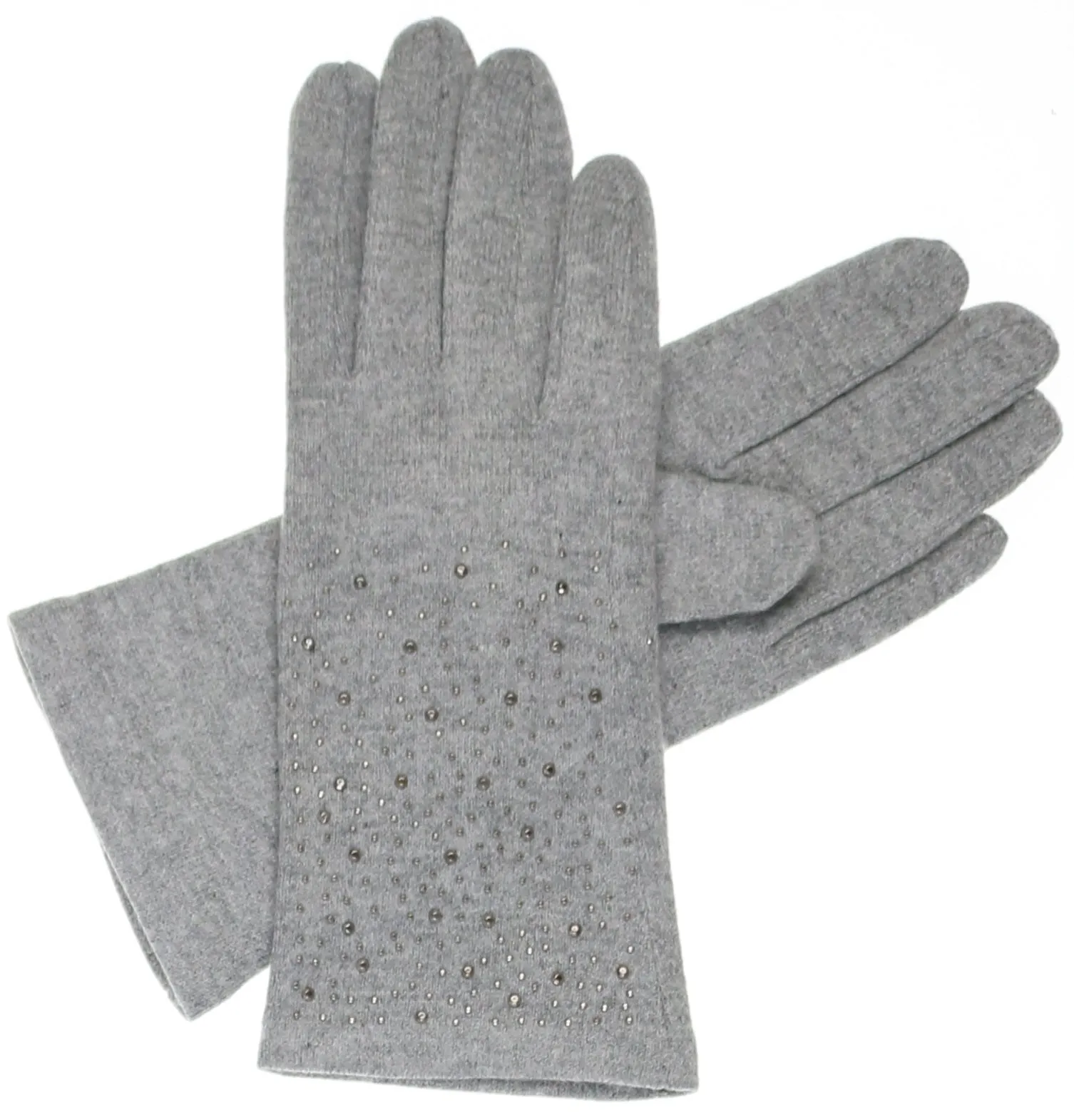 Sparkle Embellished Wool Blend Knit Tech Glove