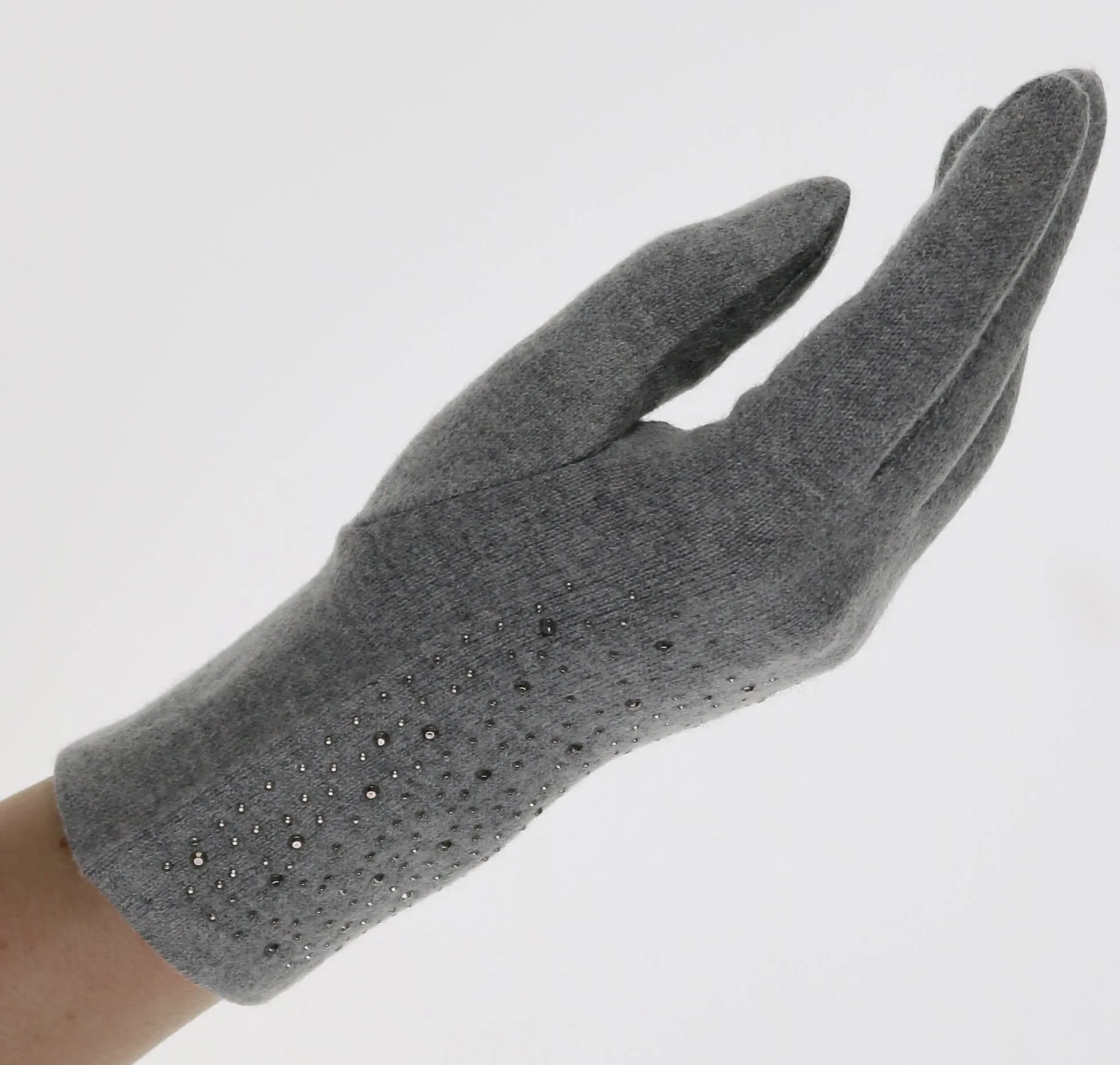 Sparkle Embellished Wool Blend Knit Tech Glove