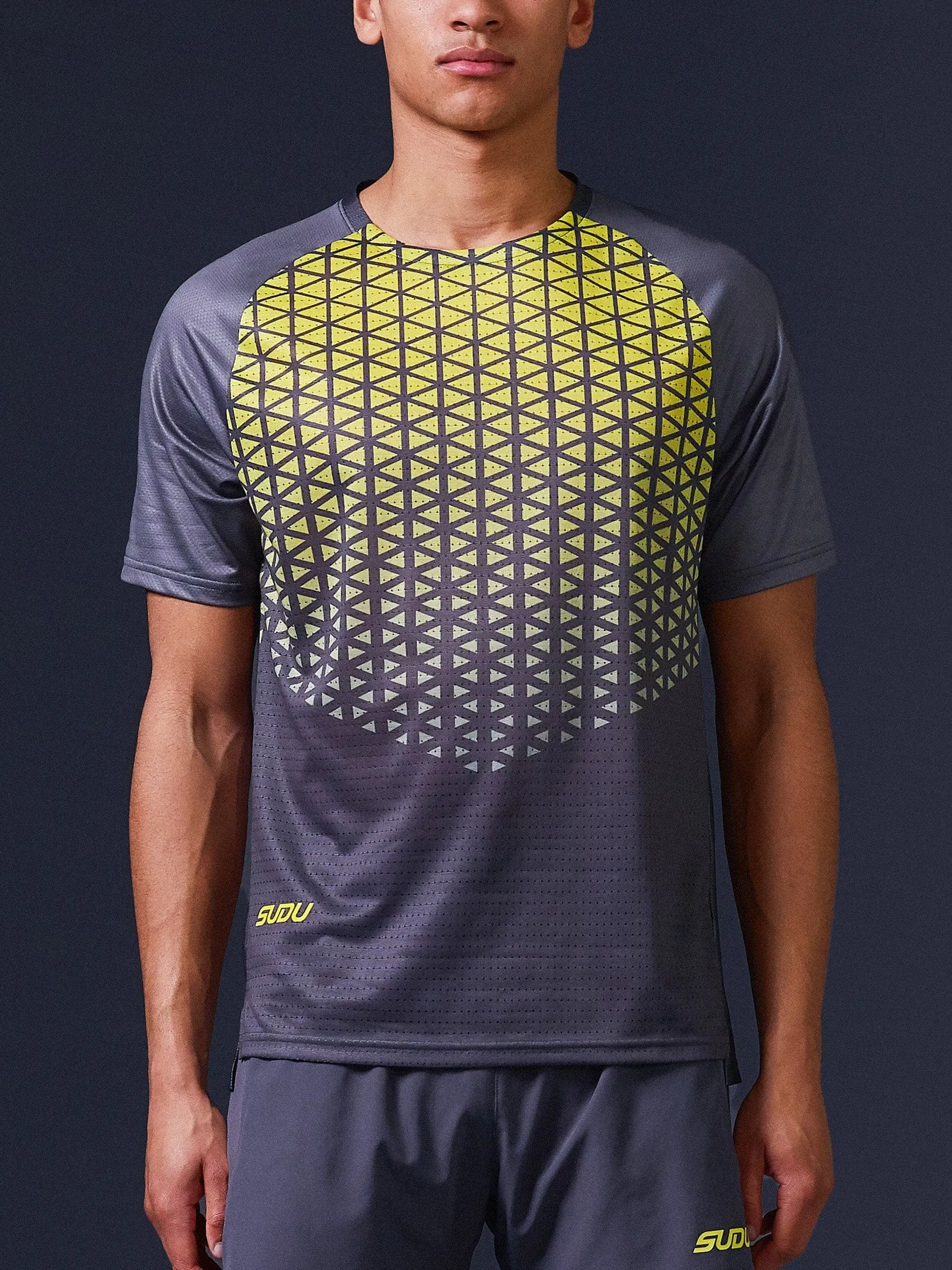 SRT SS 01 Run Short Sleeve T-Shirt - Grey/Yellow