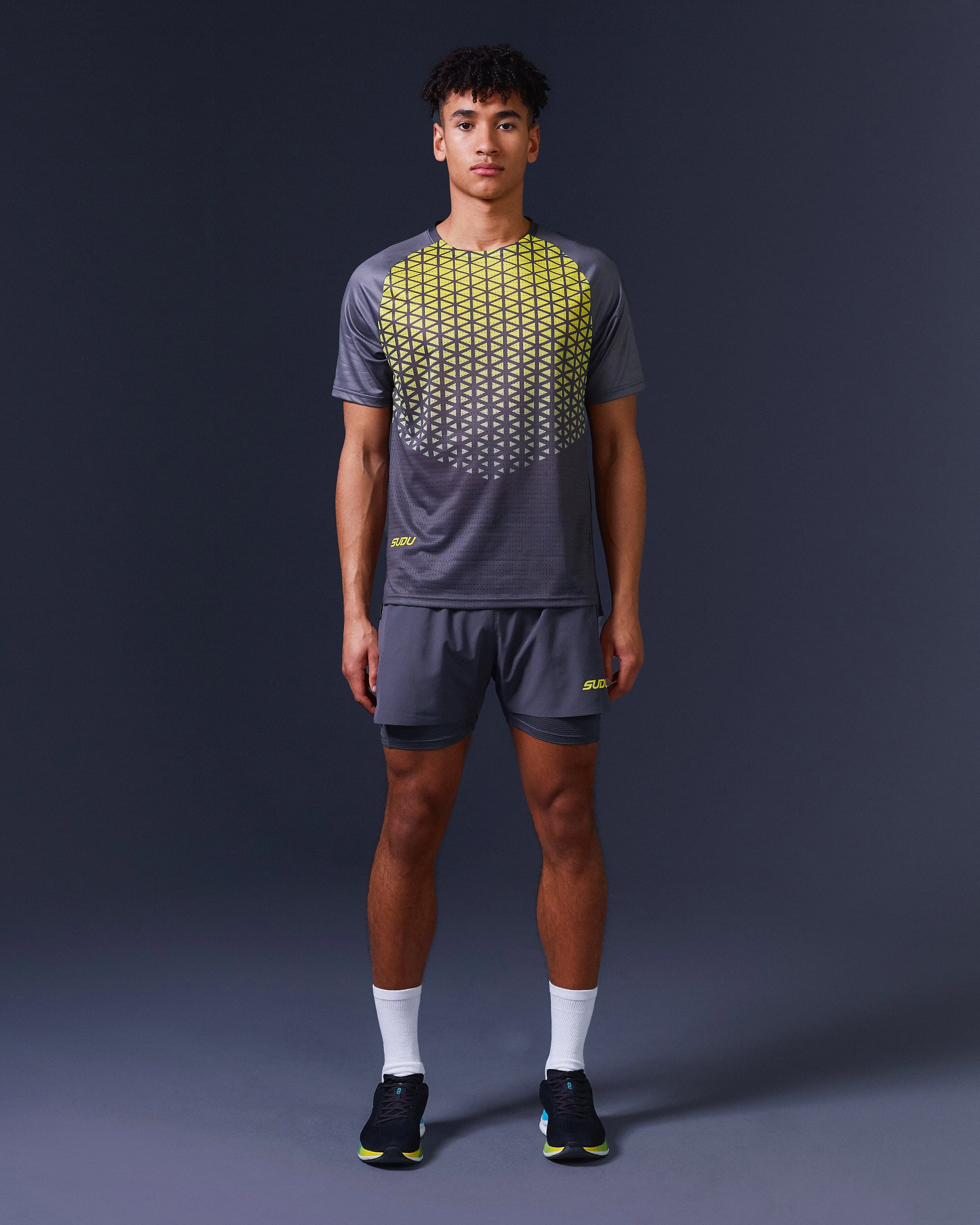 SRT SS 01 Run Short Sleeve T-Shirt - Grey/Yellow