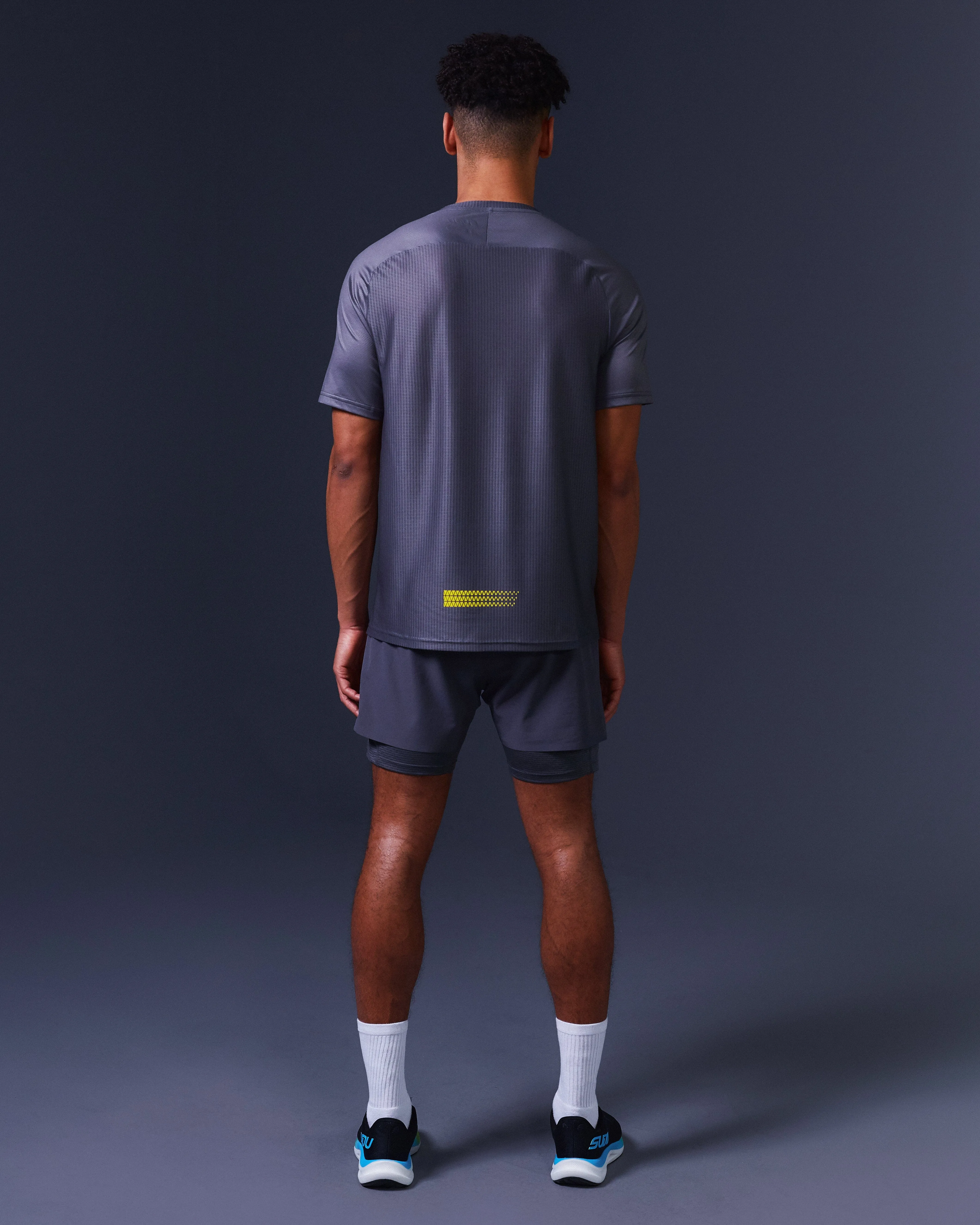 SRT SS 01 Run Short Sleeve T-Shirt - Grey/Yellow